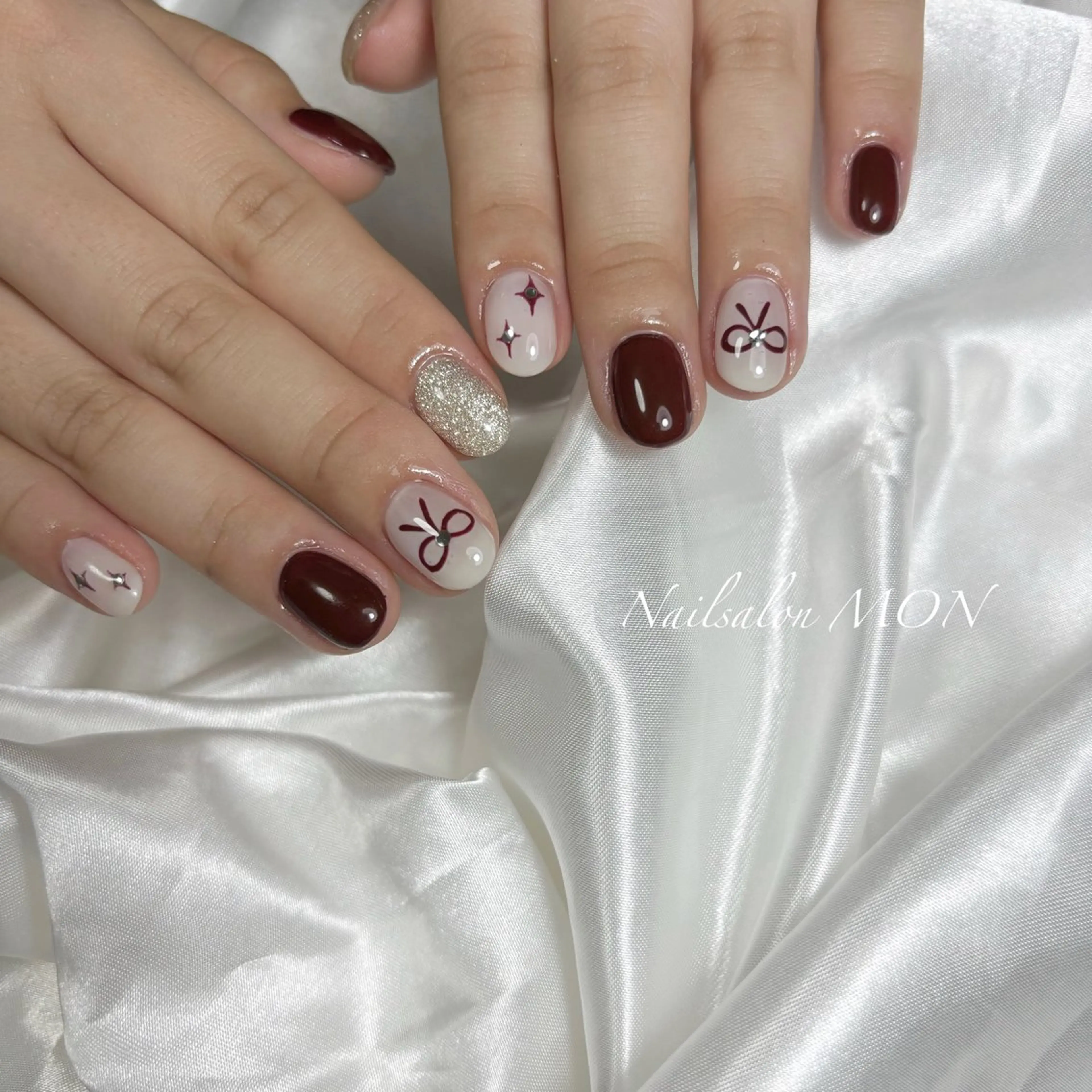 ネイル ストーンネイル ハンドネイル Nailsalon MONのネイルデザイン