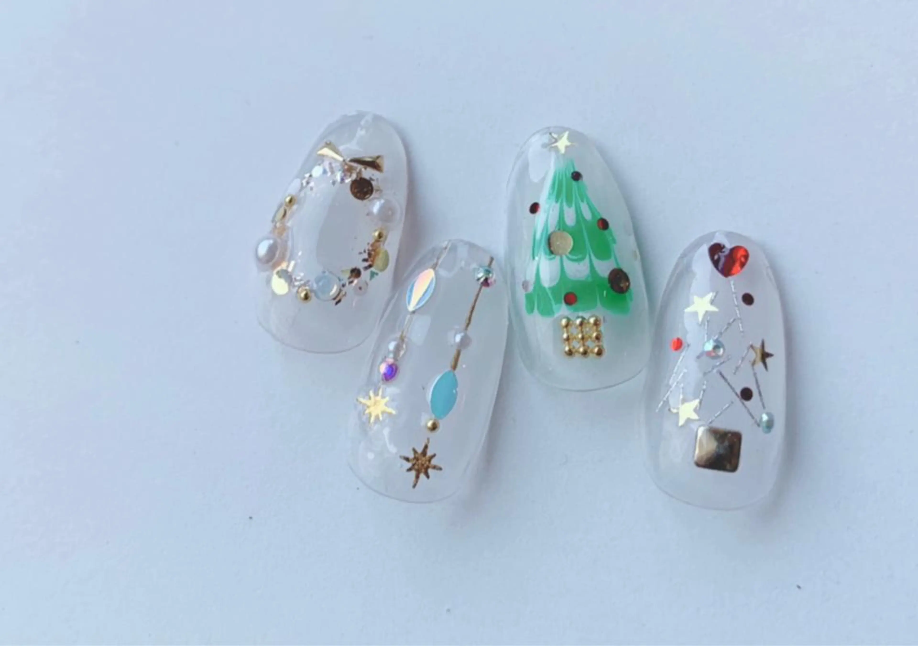 ネイル アートネイル 冬ネイル クリスマス 凛 リンのネイルデザイン