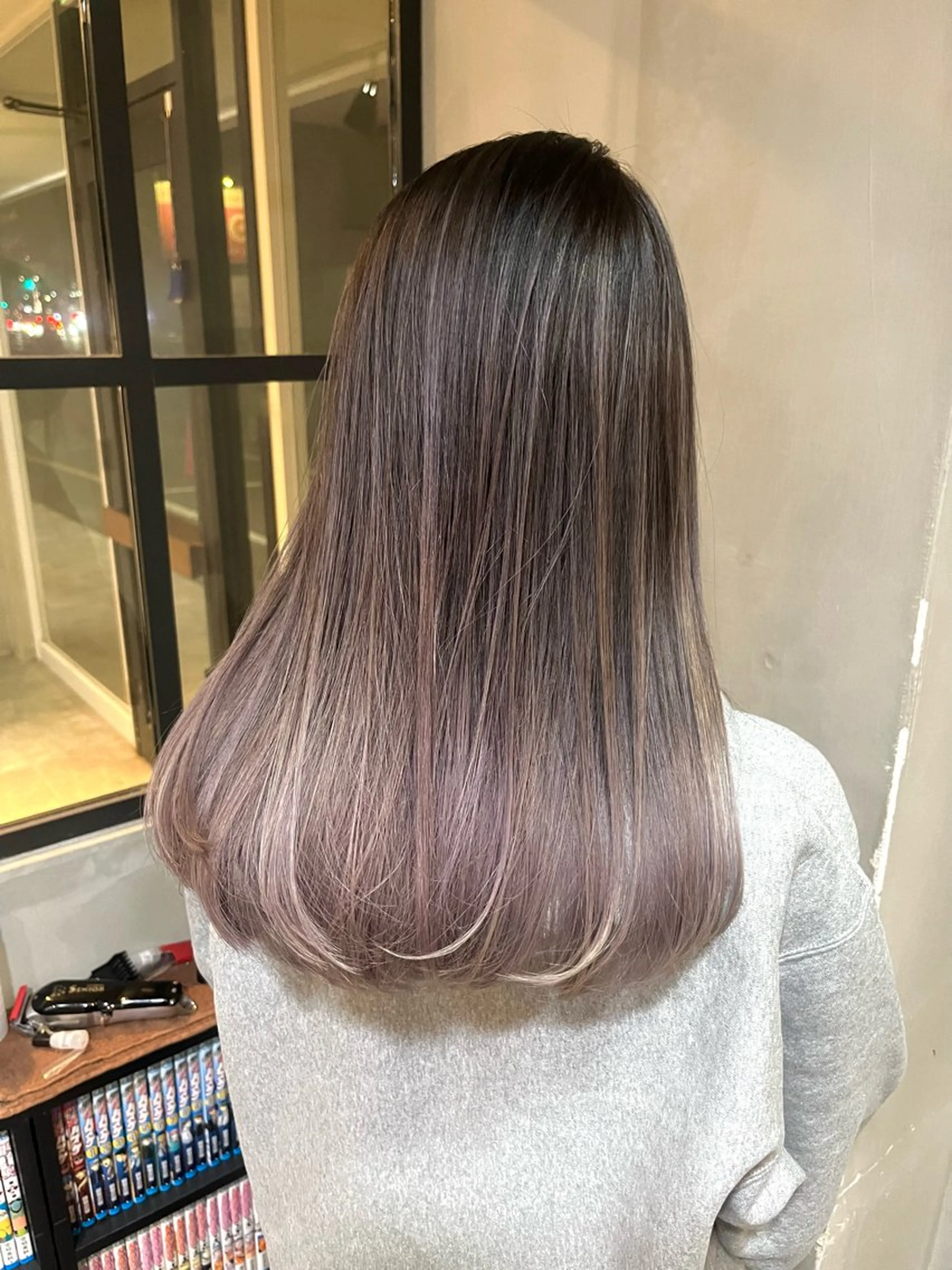 ロング カラー バレイヤージュ 伸ばしかけ レイヤーカット La fith hair lily加古川店所属・原満里奈‎/東加古川 /透け感カラー🫧‪のヘアスタイル