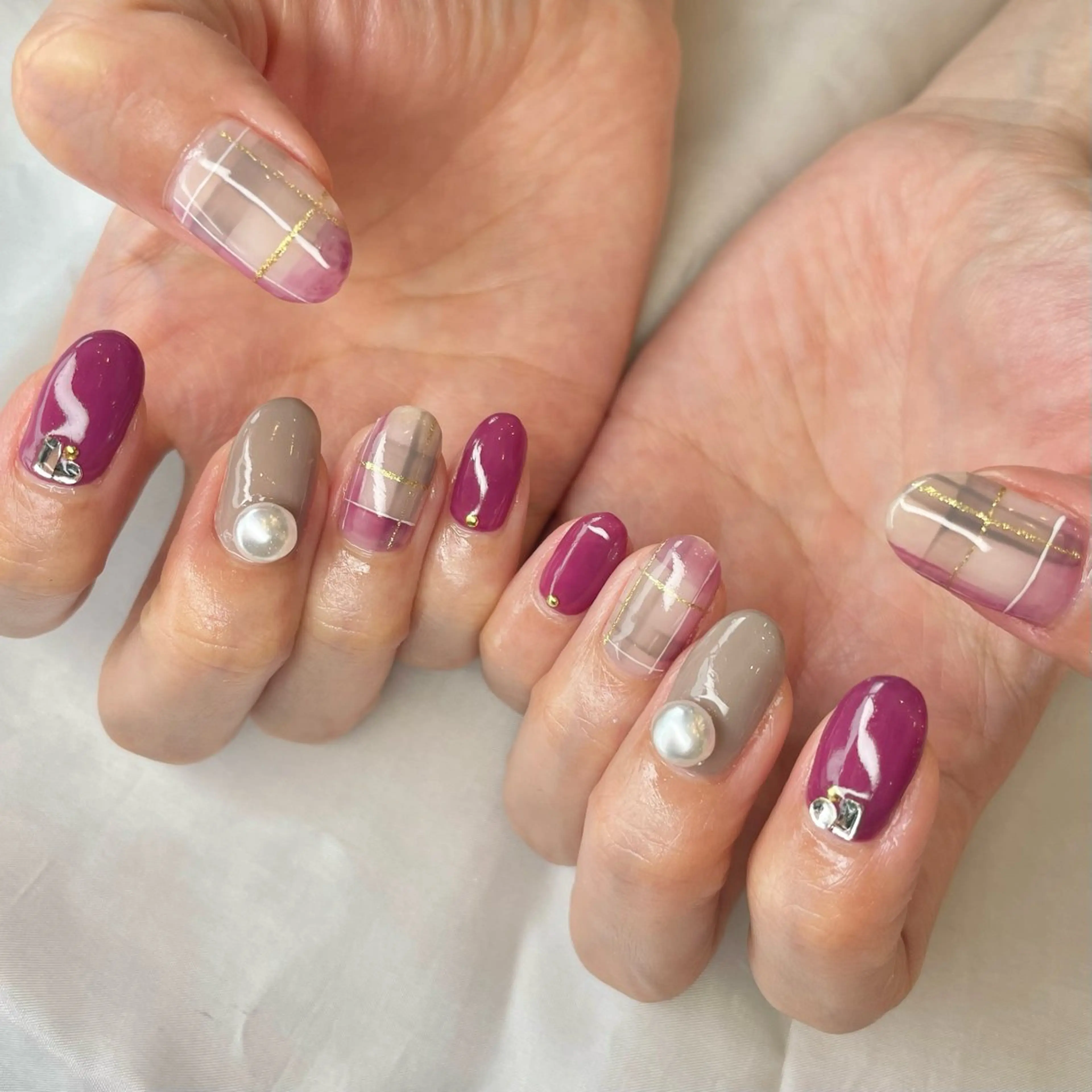 メンズ ネイル パープル nail&eye Aoのマツエク・マツパデザイン