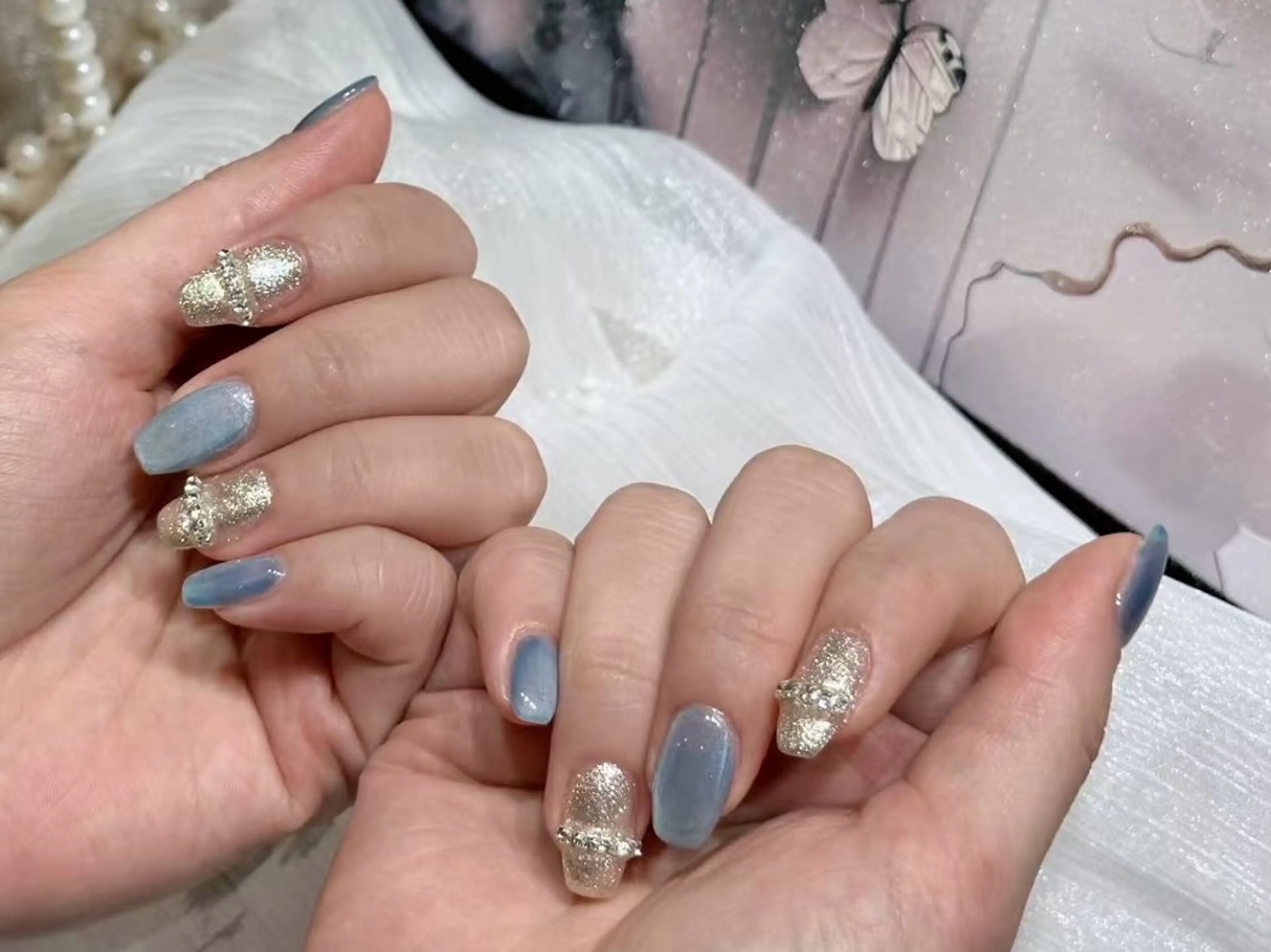ネイル アートネイル フットネイル ジェルネイル ハート マグネットネイル Babarla nailのネイルデザイン