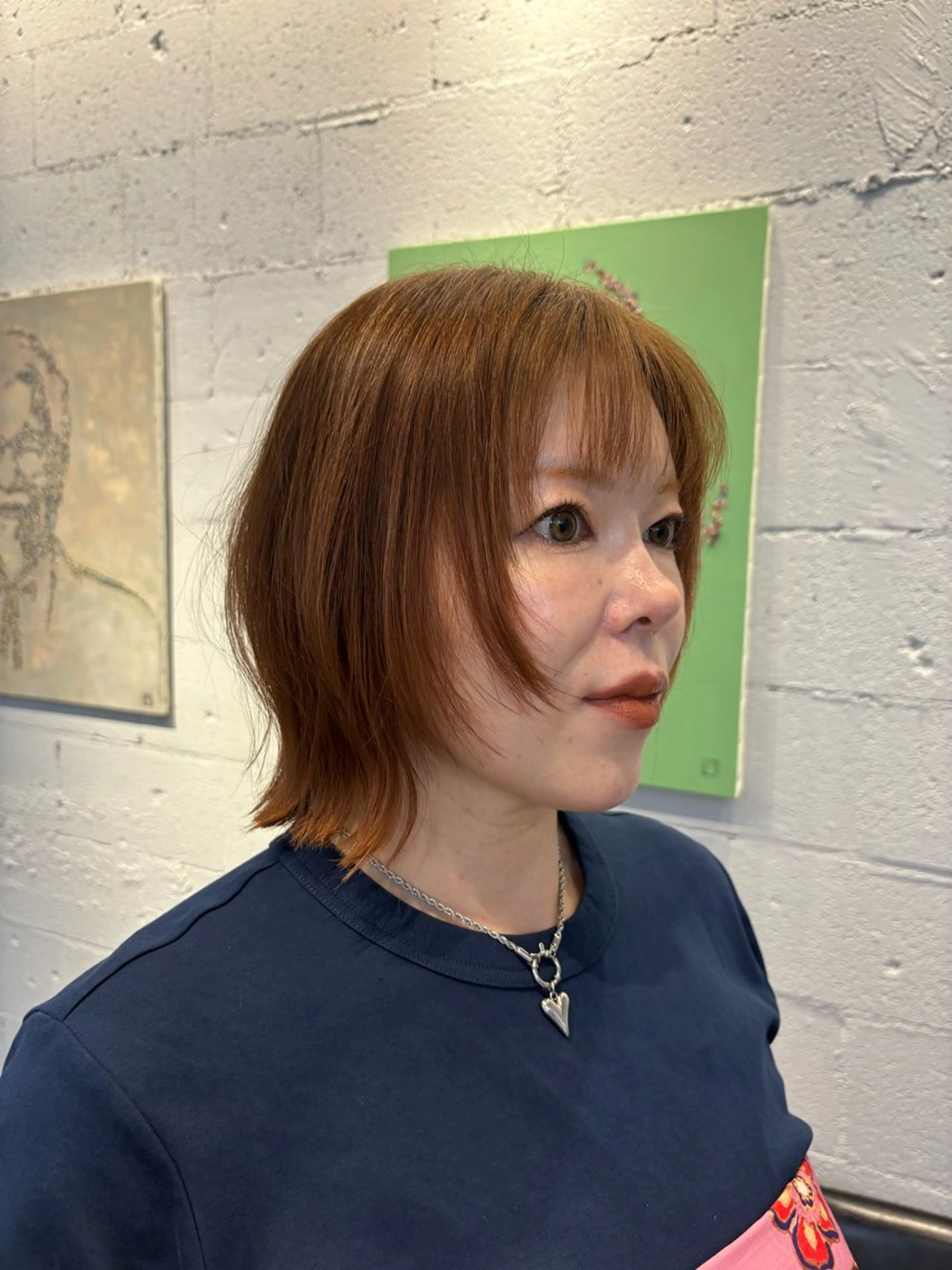 ミディアム ボブ 顔周りカット レイヤーカット MERRY チネンヨシトのヘアスタイル