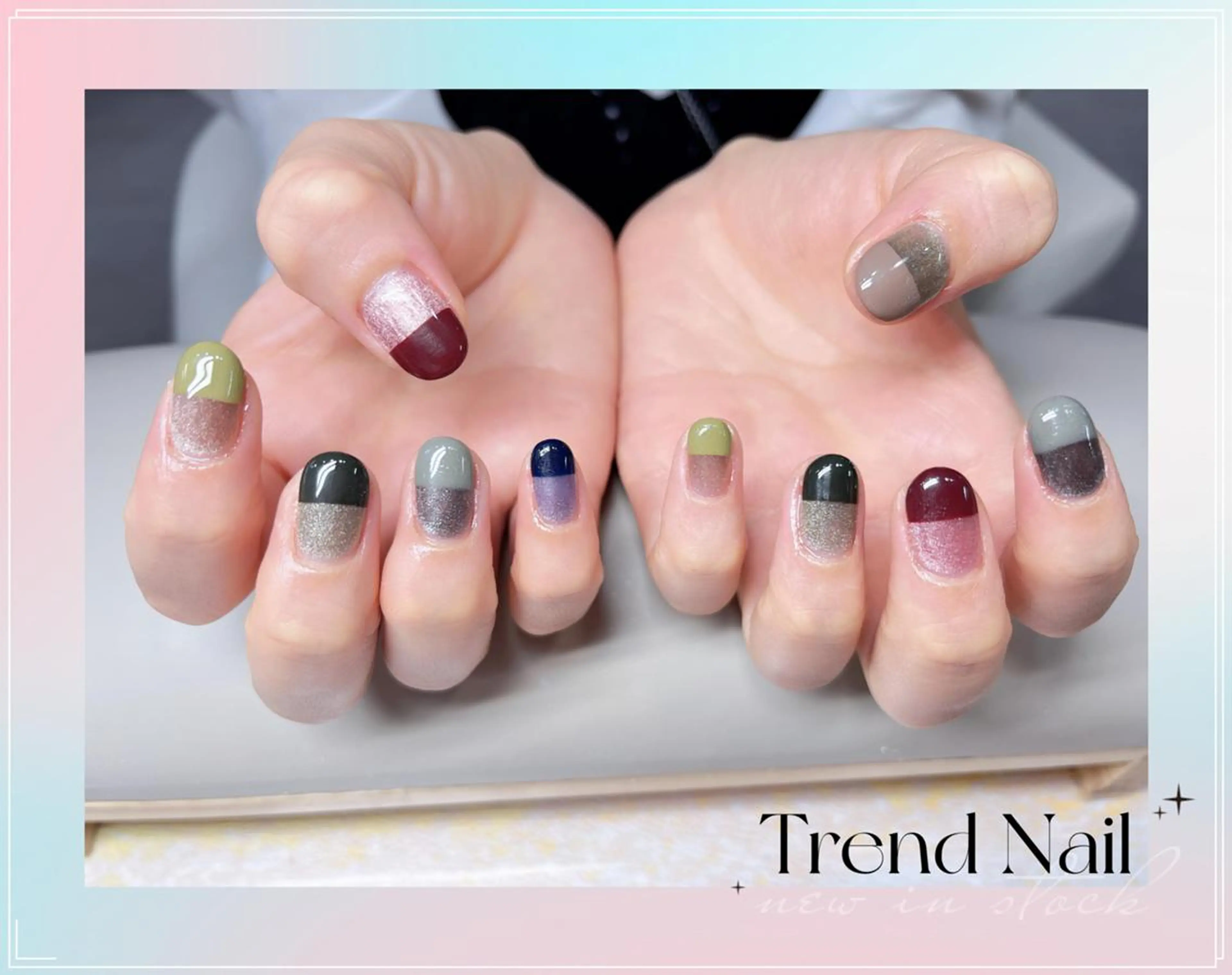 ショート ハンドネイル トレンド ネイル スタジオのネイルデザイン