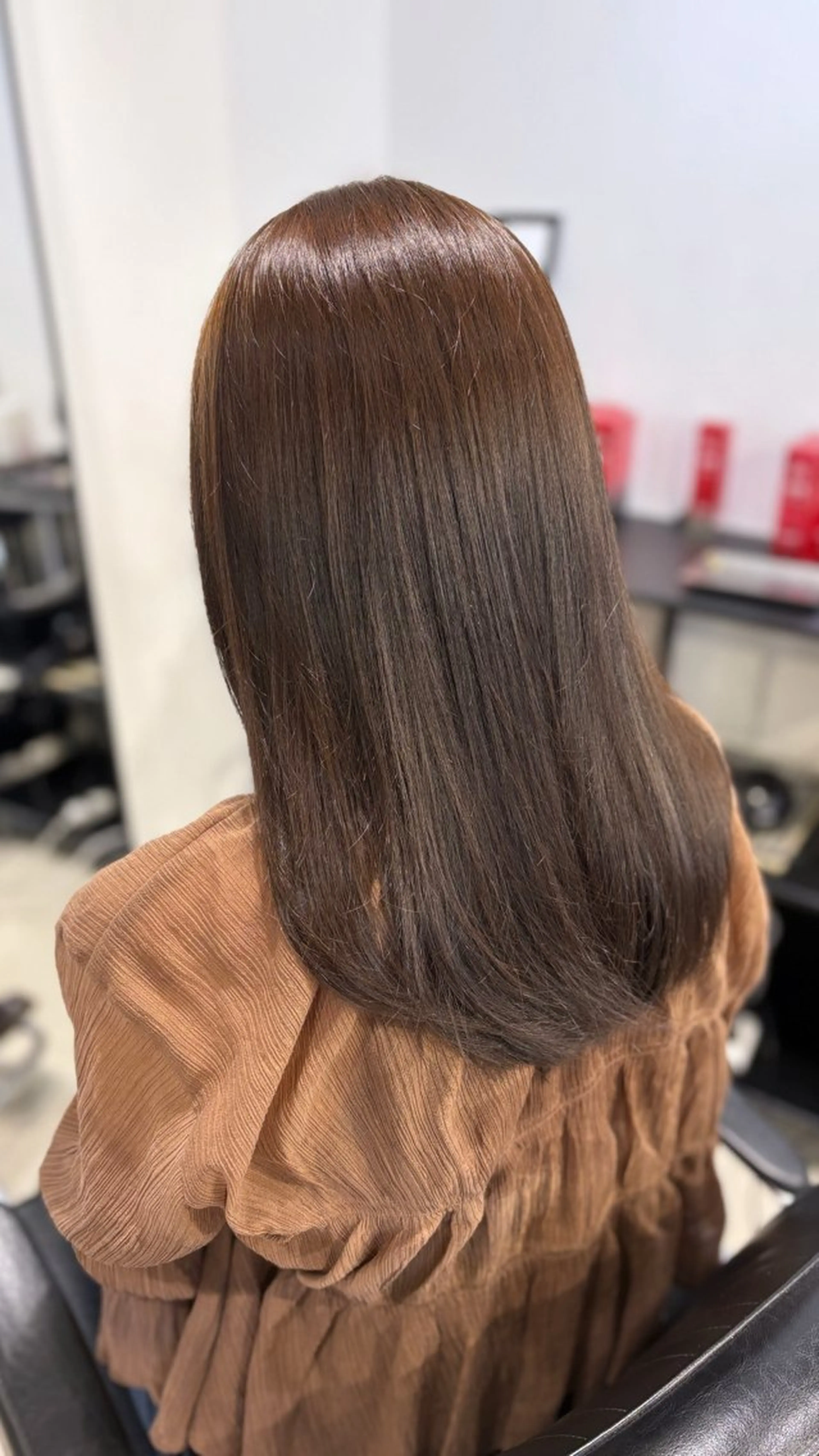 セミロング カラー パーマ カット ヘアカラー トリートメント レイヤー/グレージュ 赤み消し/コウスケのヘアスタイル