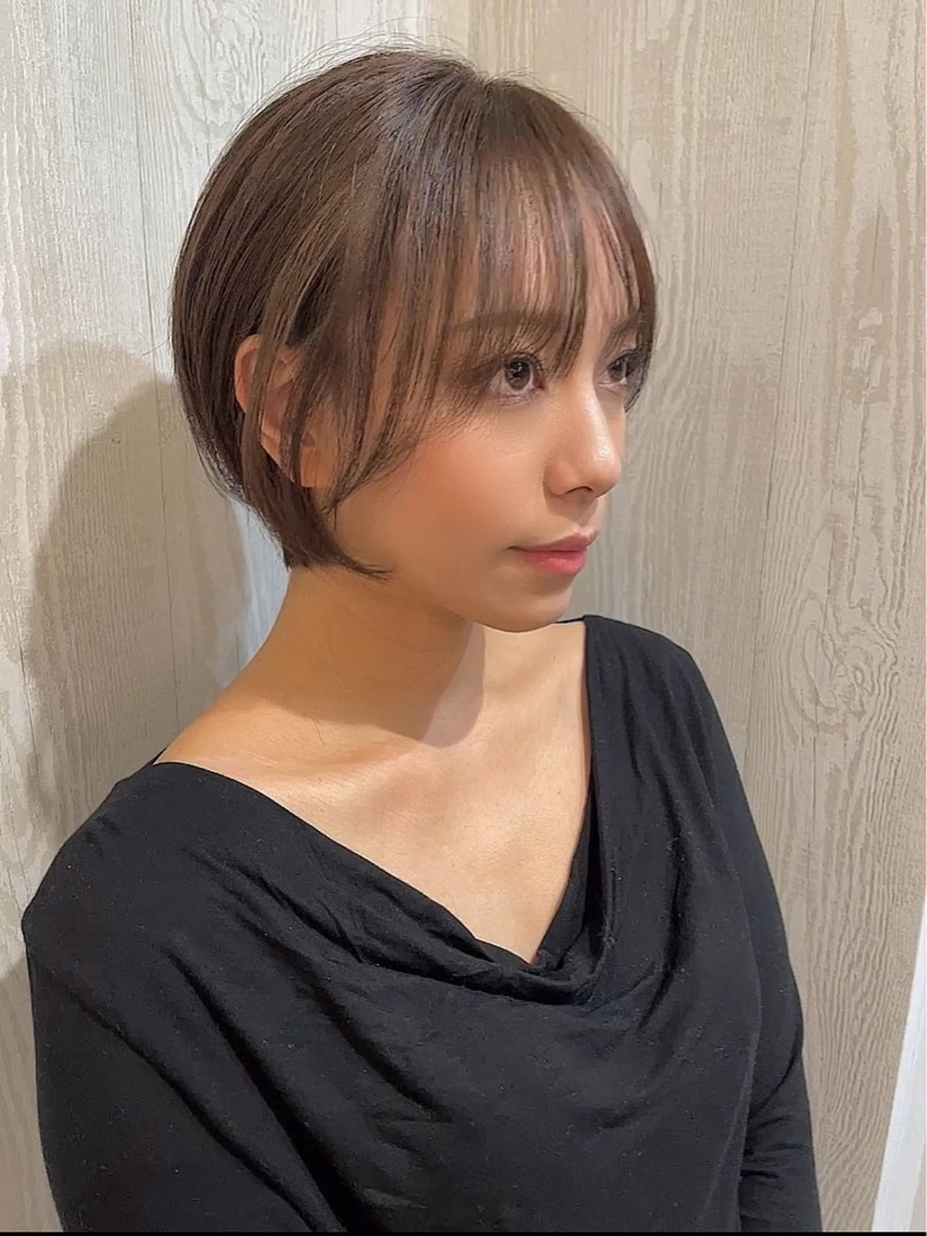 ショート カラー ショートボブ ボブ 顔まわりレイヤー 顔周りカット レイヤーカット カット ヘアカラー トリートメント 河合秀明/ハイライト /インナーカラーのヘアスタイル