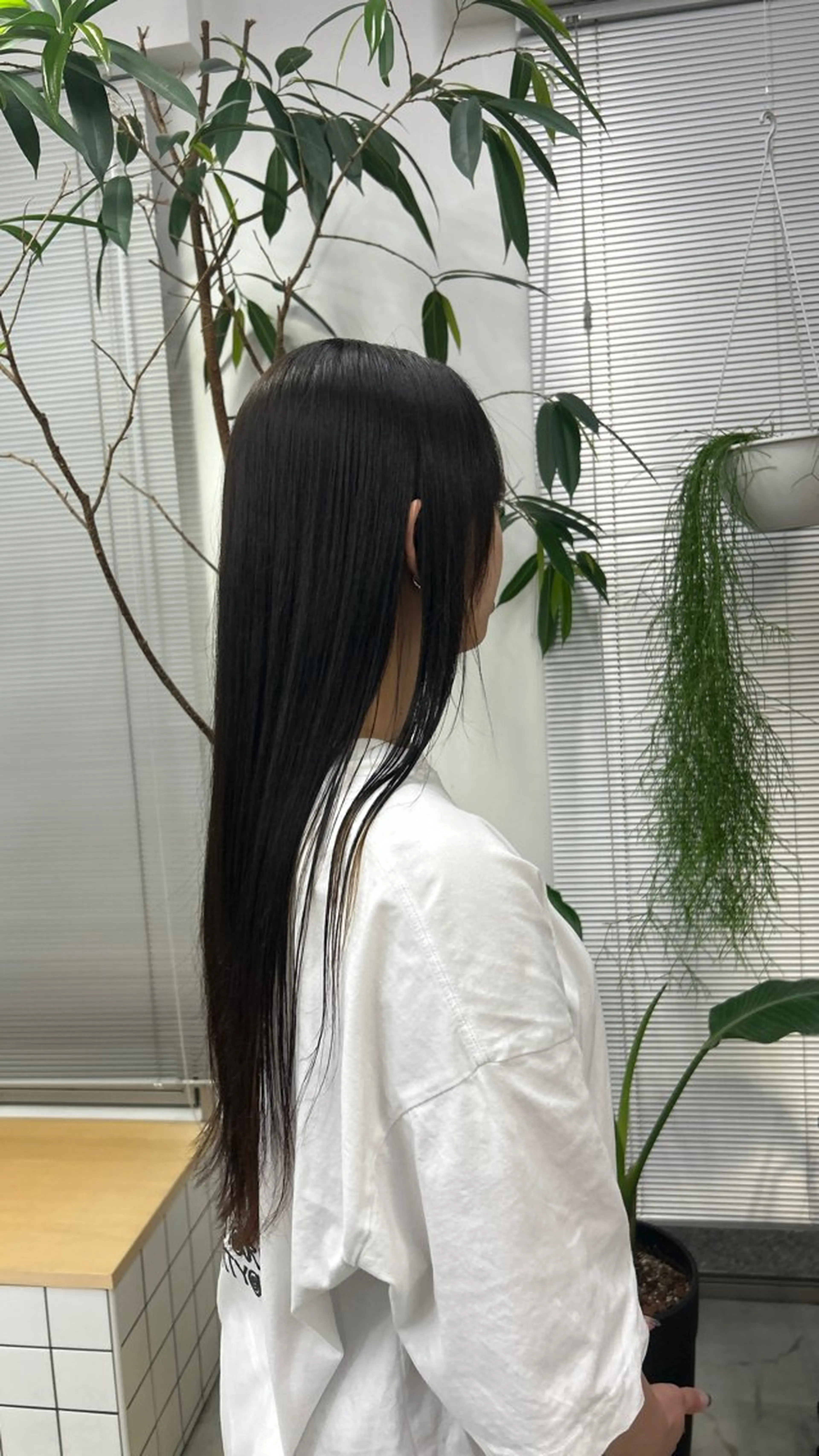 ロング トリートメント 縮毛矯正 櫻木李紗/金山 透明感カラーのヘアスタイル
