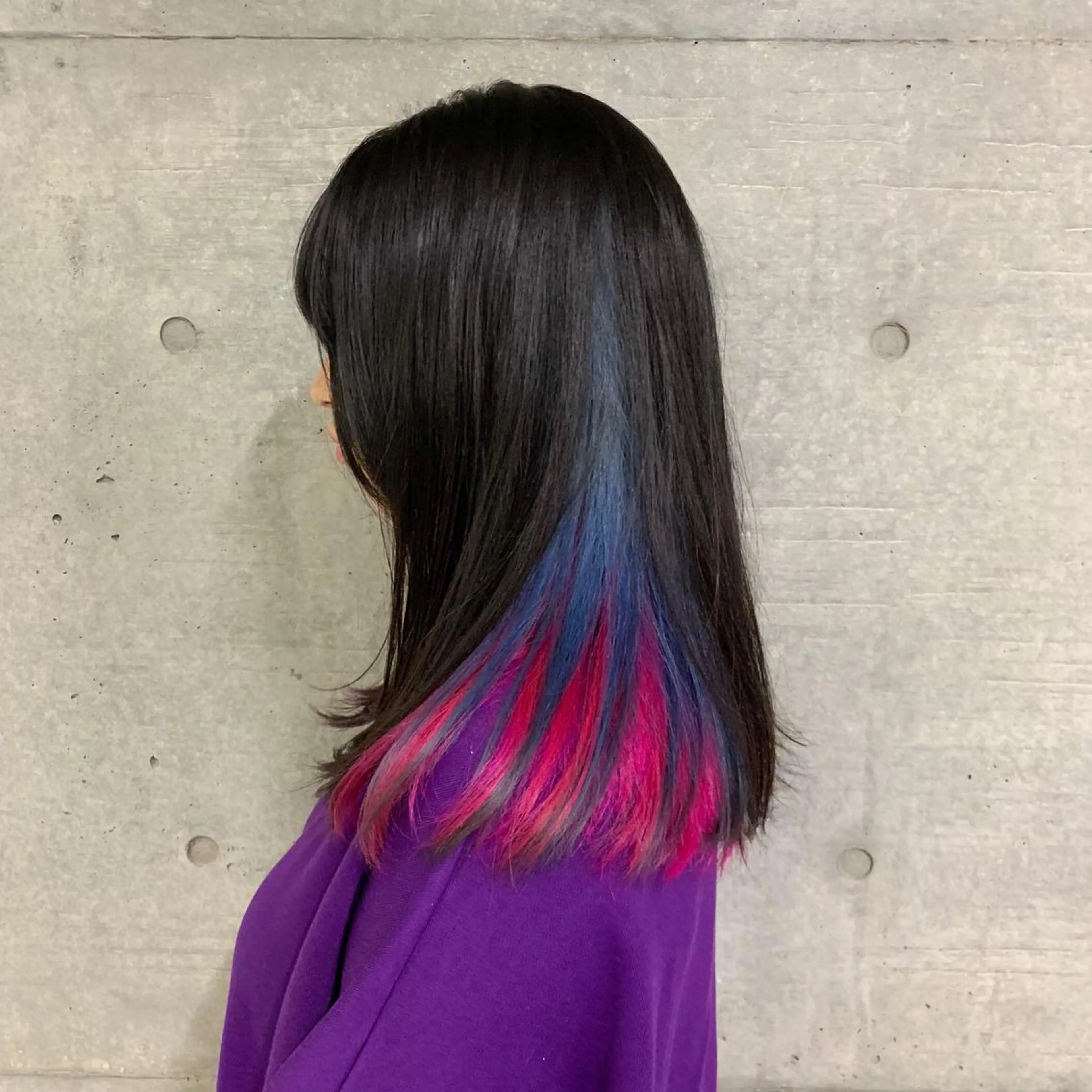 ミディアム ヘアカラー トリートメント THE./ブリーチ 透感カラー/髪質改善のヘアスタイル