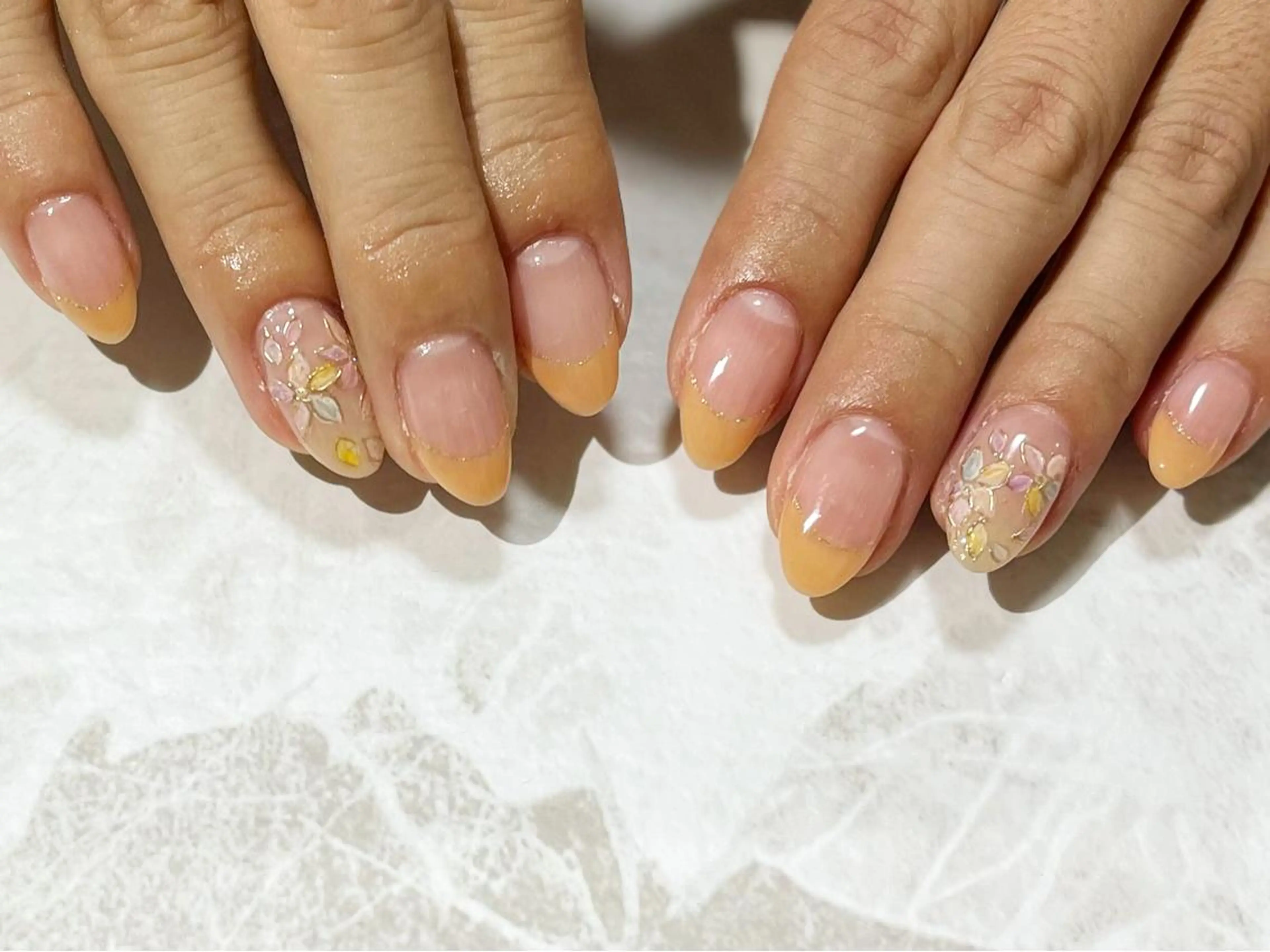 ネイル フラワーネイル フットネイル ニュアンスネイル シンプルネイル 春ネイル ネイル フフラ所属・nail fufla ♡yamane♡のネイルデザイン