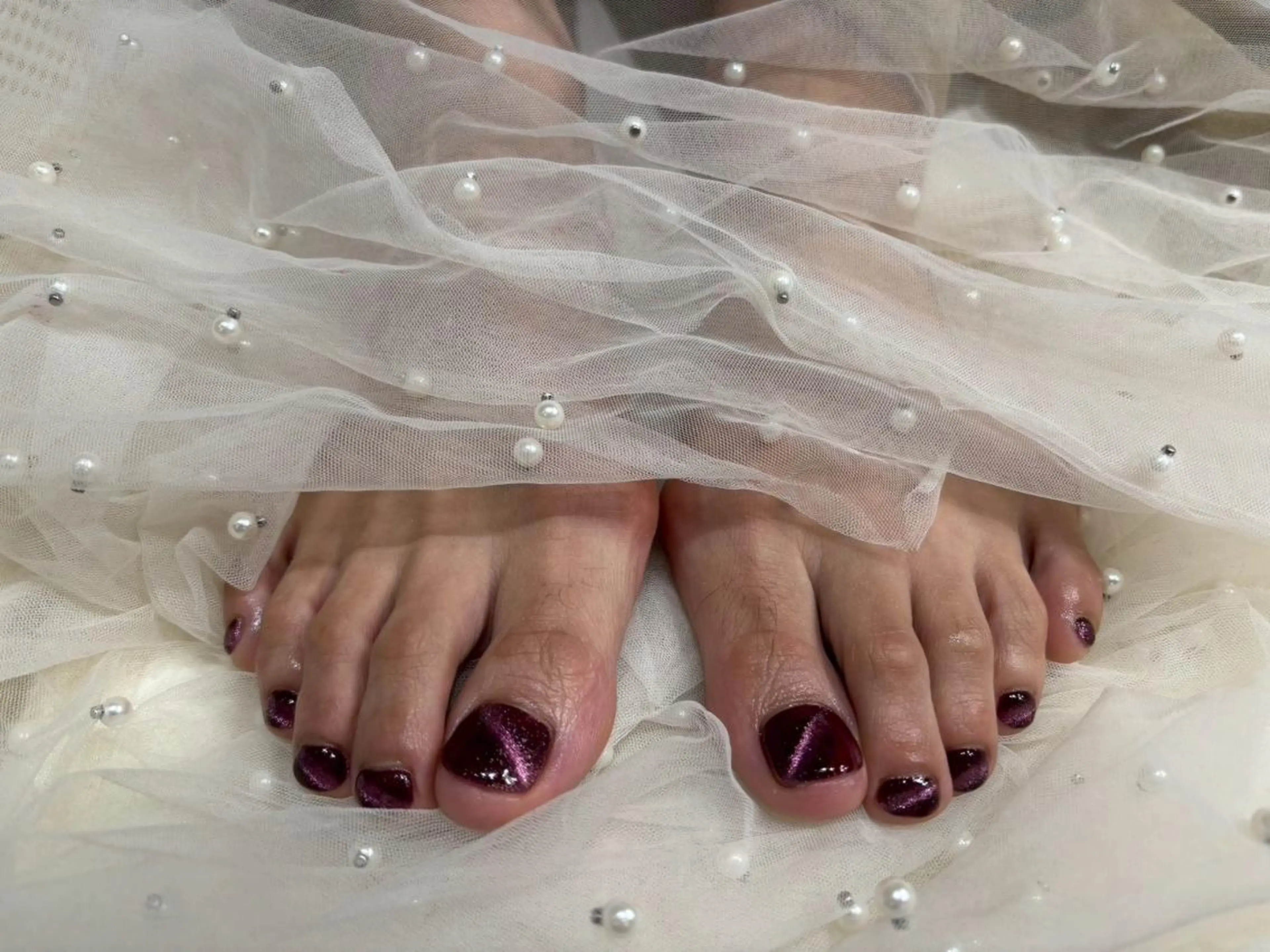 オフなし◆フットマグネットワンカラー(キラキラタイプ)✨甘皮ケア込の写真