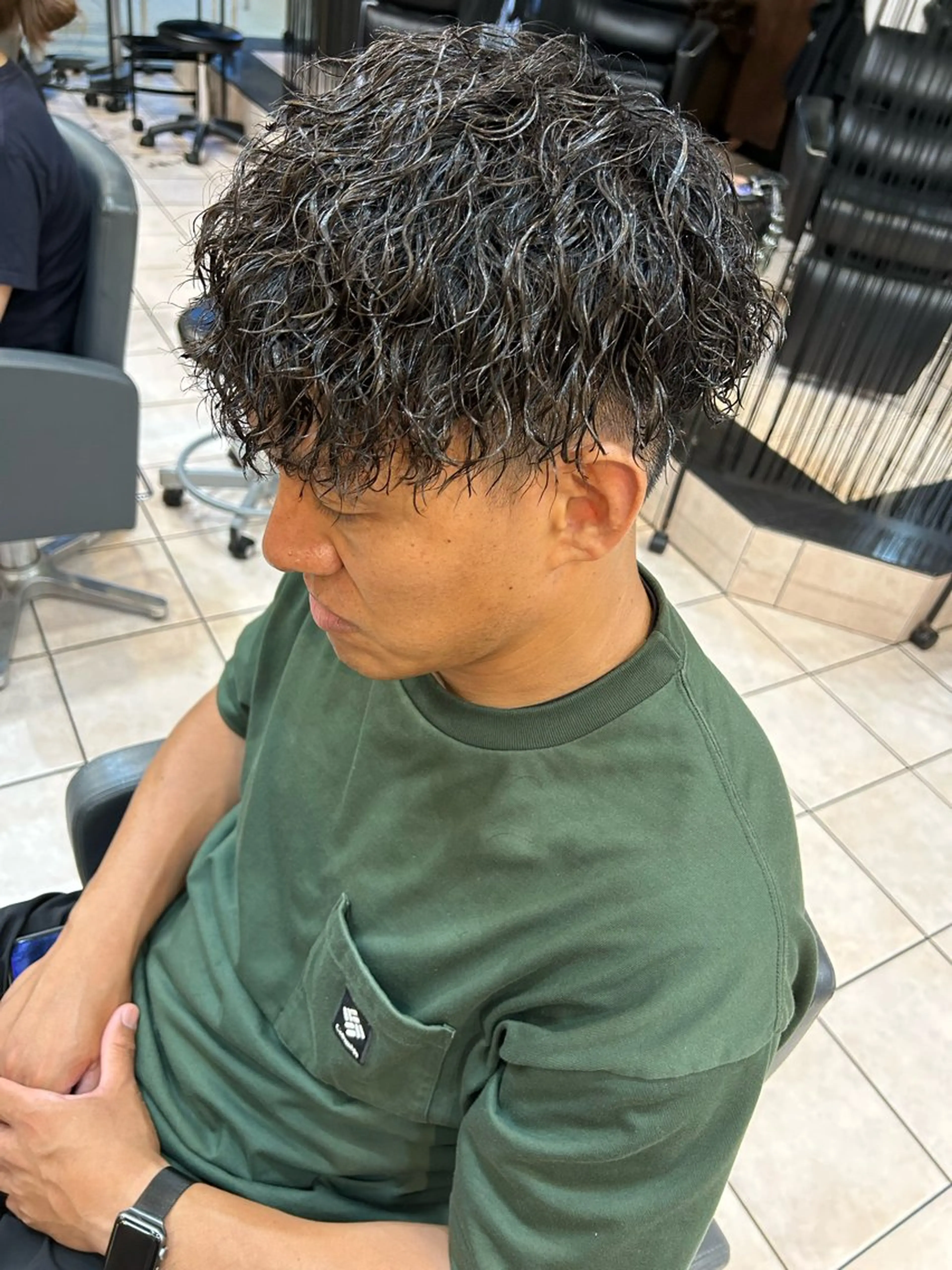 ミディアム パーマ メンズ 大阪/梅田/シャドウ パーマ/ノボリユウタのヘアスタイル