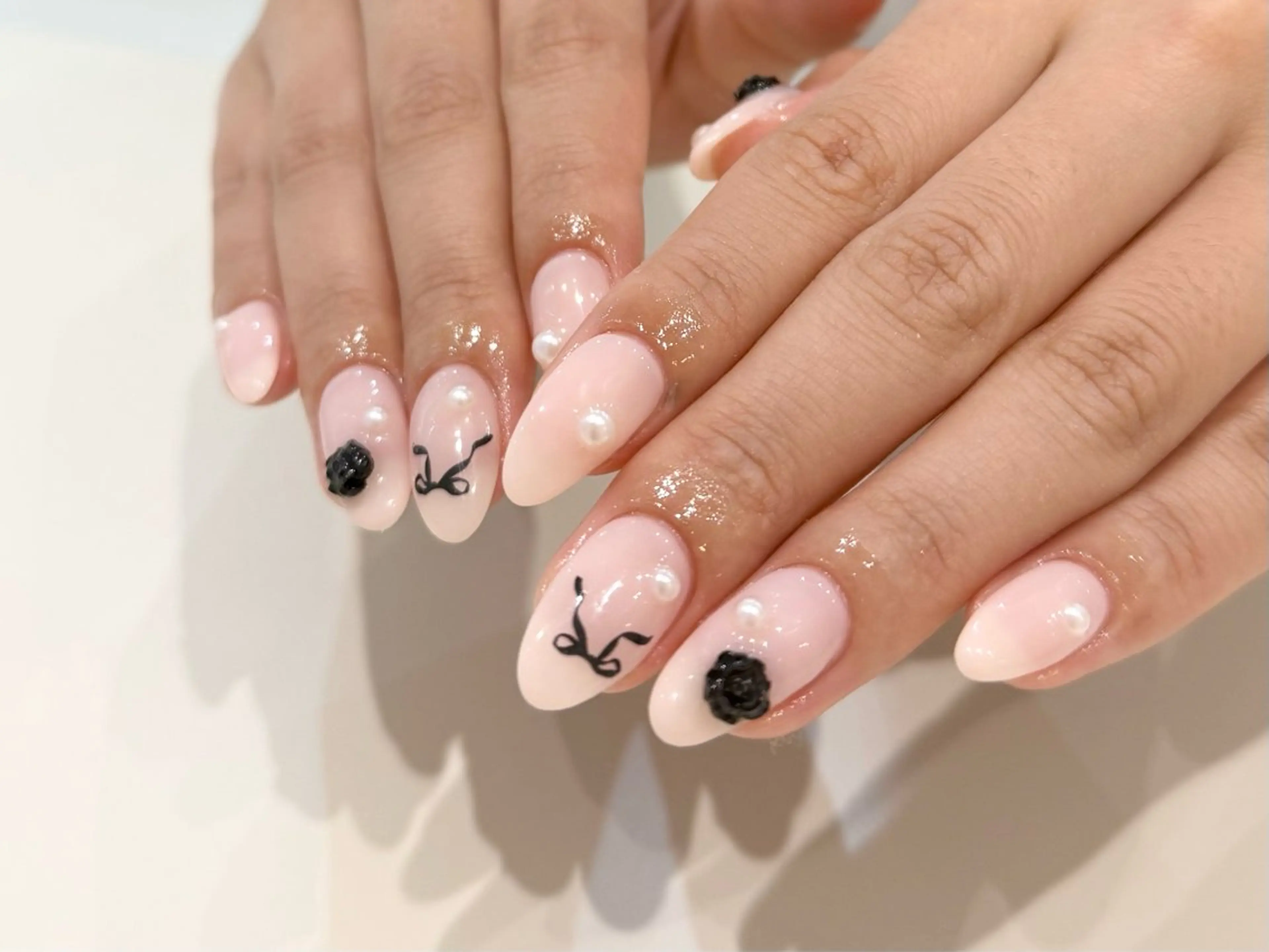 ネイル ジェルネイル 韓国ネイル オフィスネイル パラジェル ワンホンネイル Nail Salon LUA所属・大矢 亜美のネイルデザイン