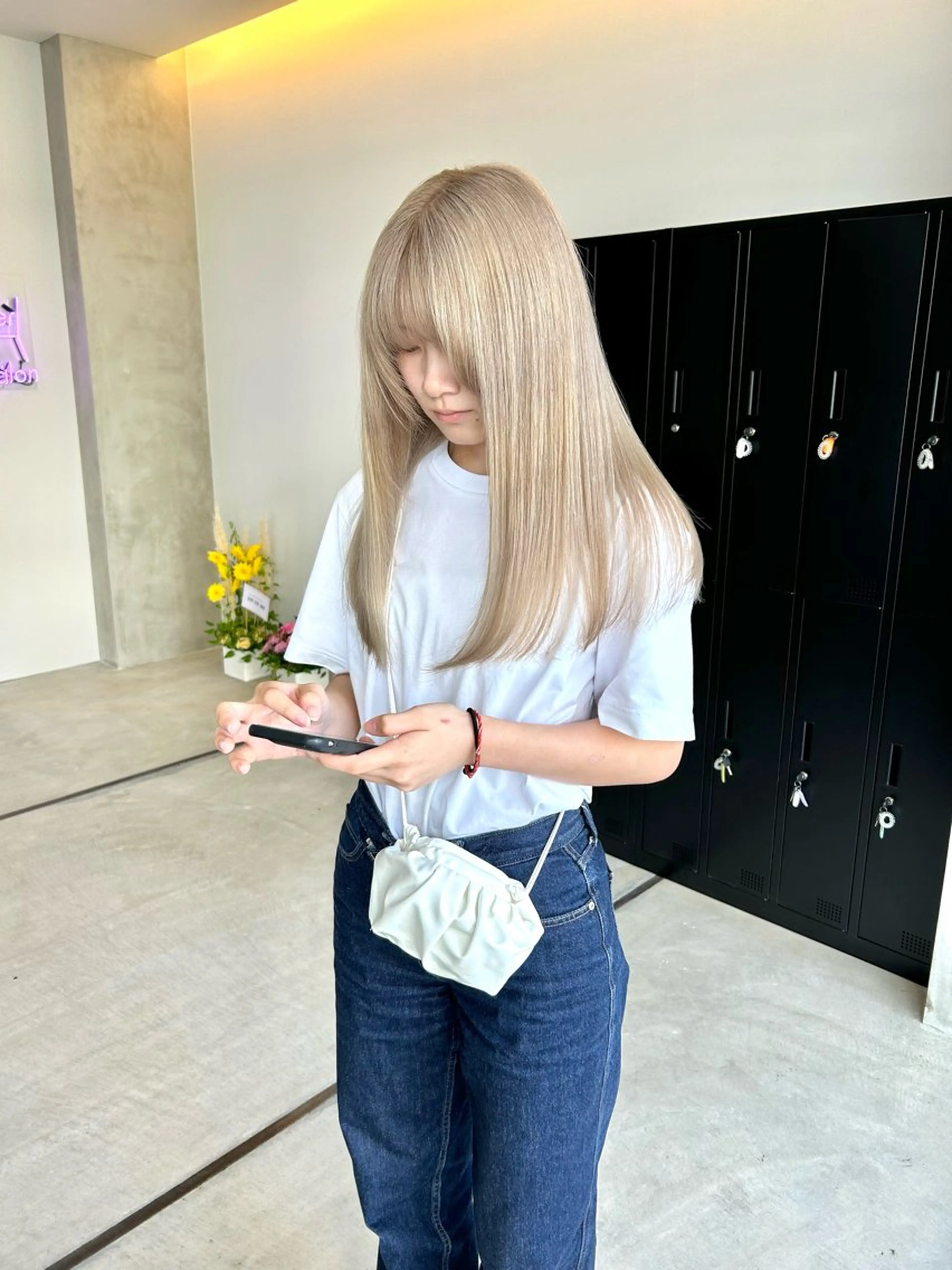 ミディアム カラー ヘアカラー トリートメント mood tatemachiのヘアスタイル