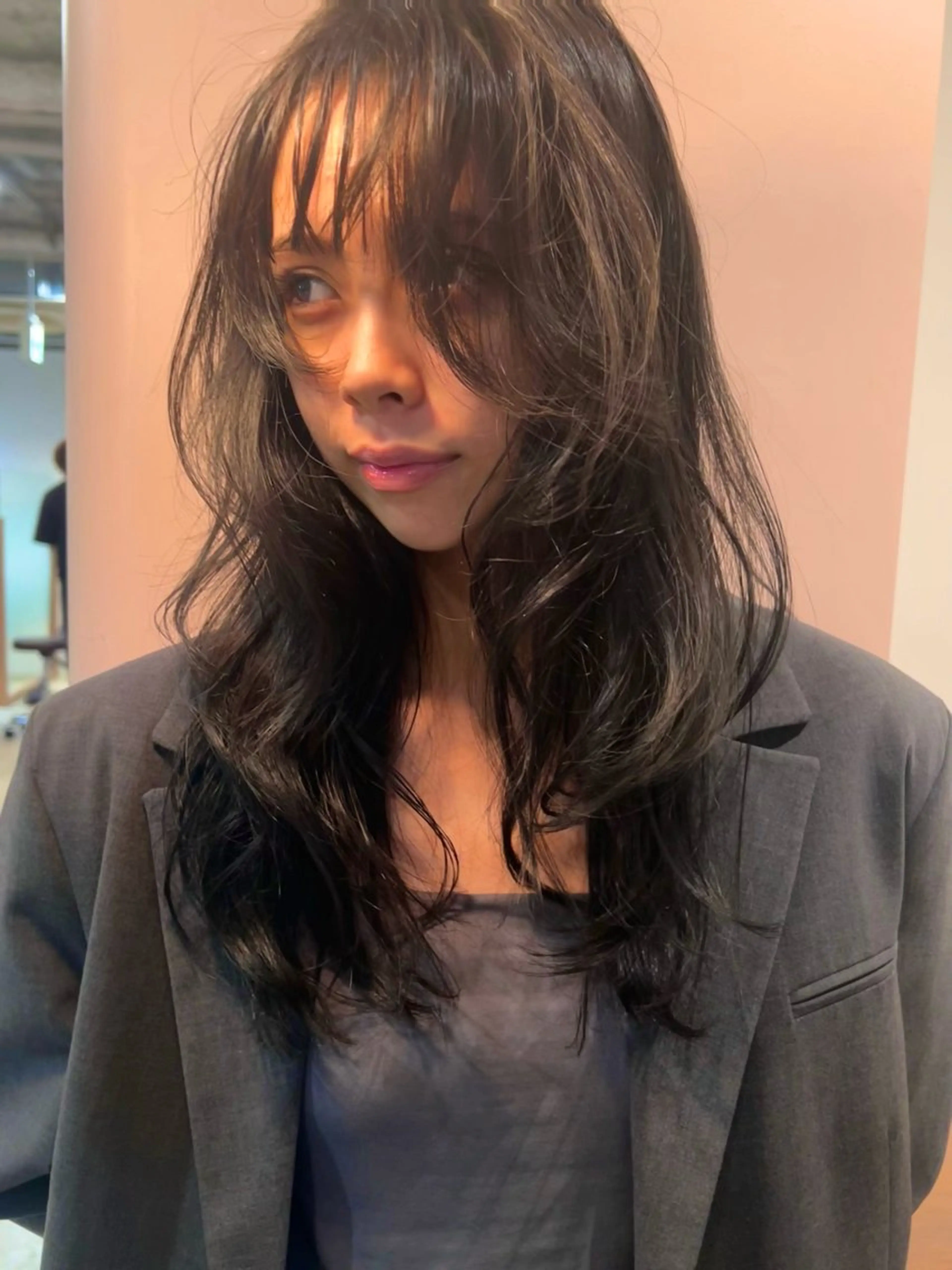 セミロング カラー ヘアアレンジ イルミナカラー ヘアカラー 🎀suzuna 透明感colorのヘアスタイル