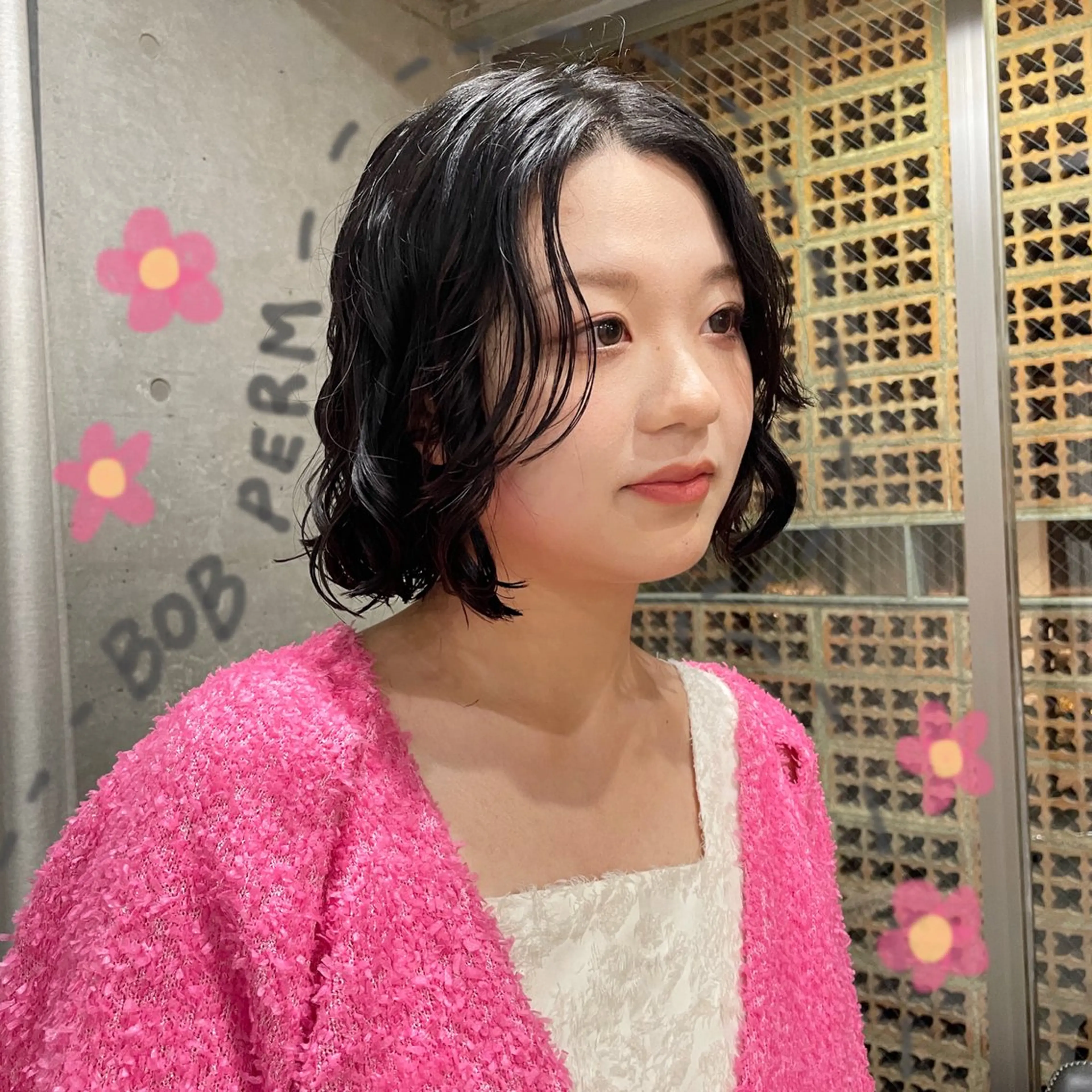 ミディアム カラー パーマ カット パーマ 表参道/ 透明感 colorのヘアスタイル