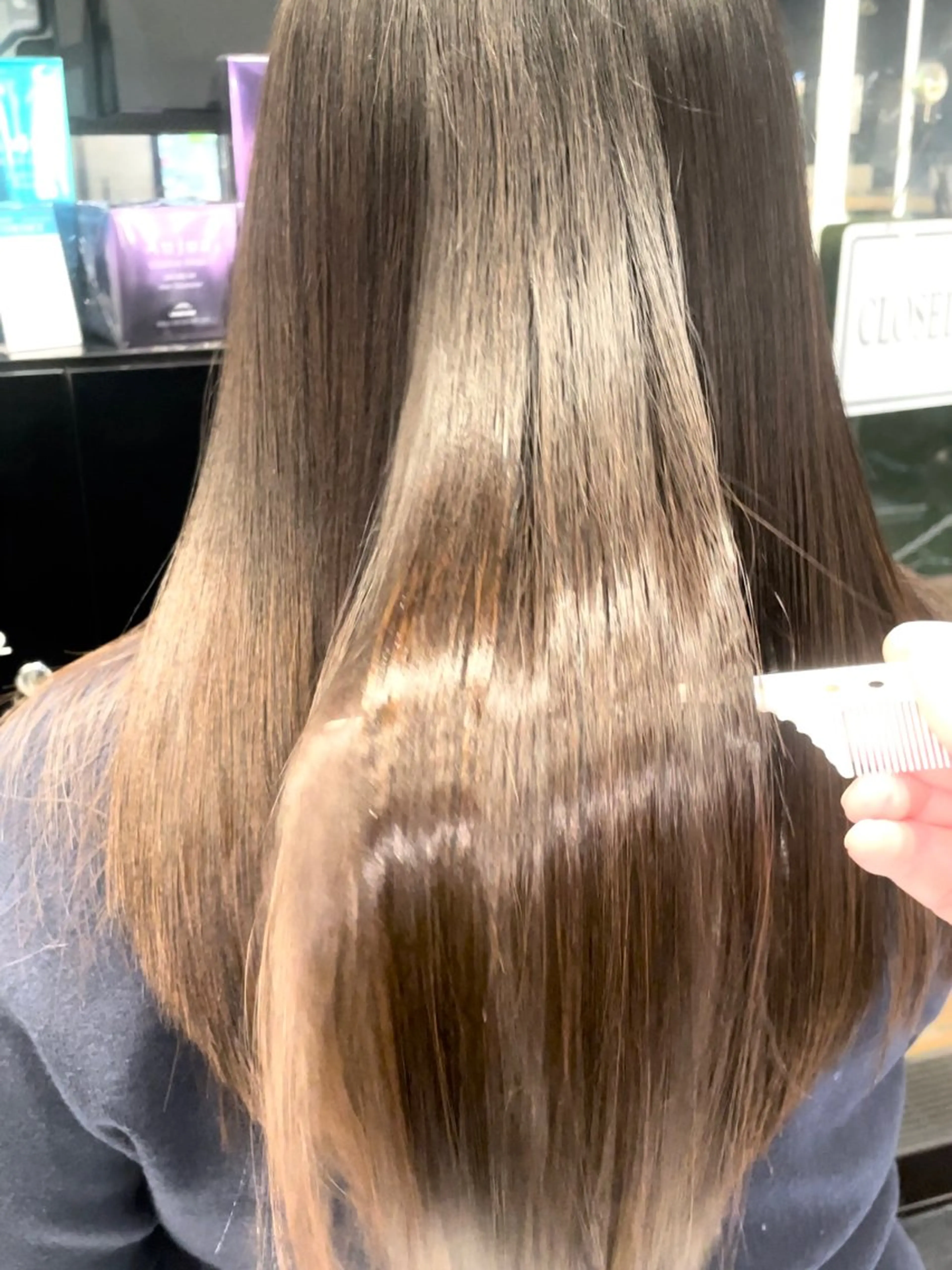 セミロング カラー ヘアカラー トリートメント パーマと質感改善 崎田 成人のヘアスタイル