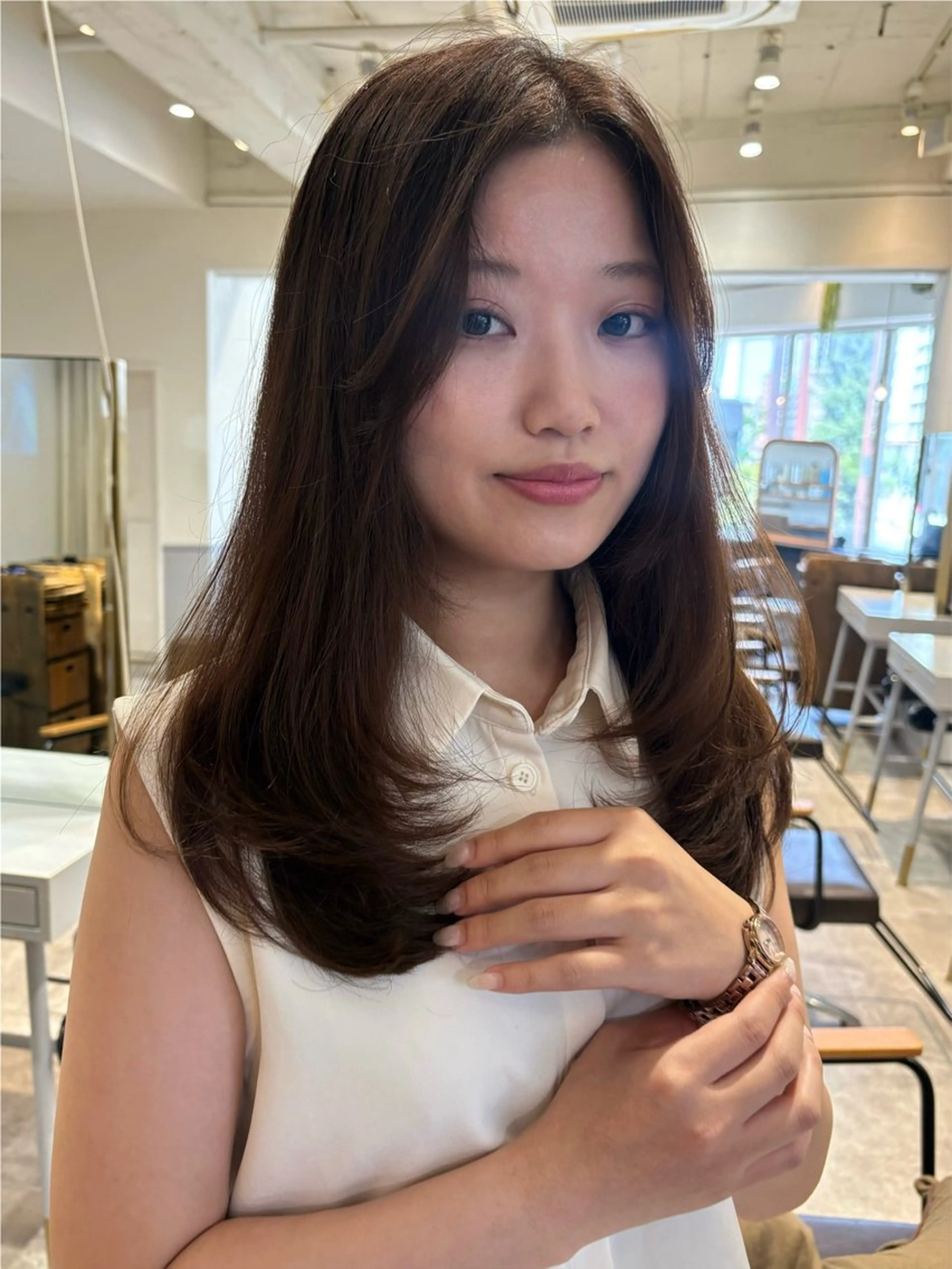 セミロング SIKI yuuna モテ韓国ヘア☁️のヘアスタイル