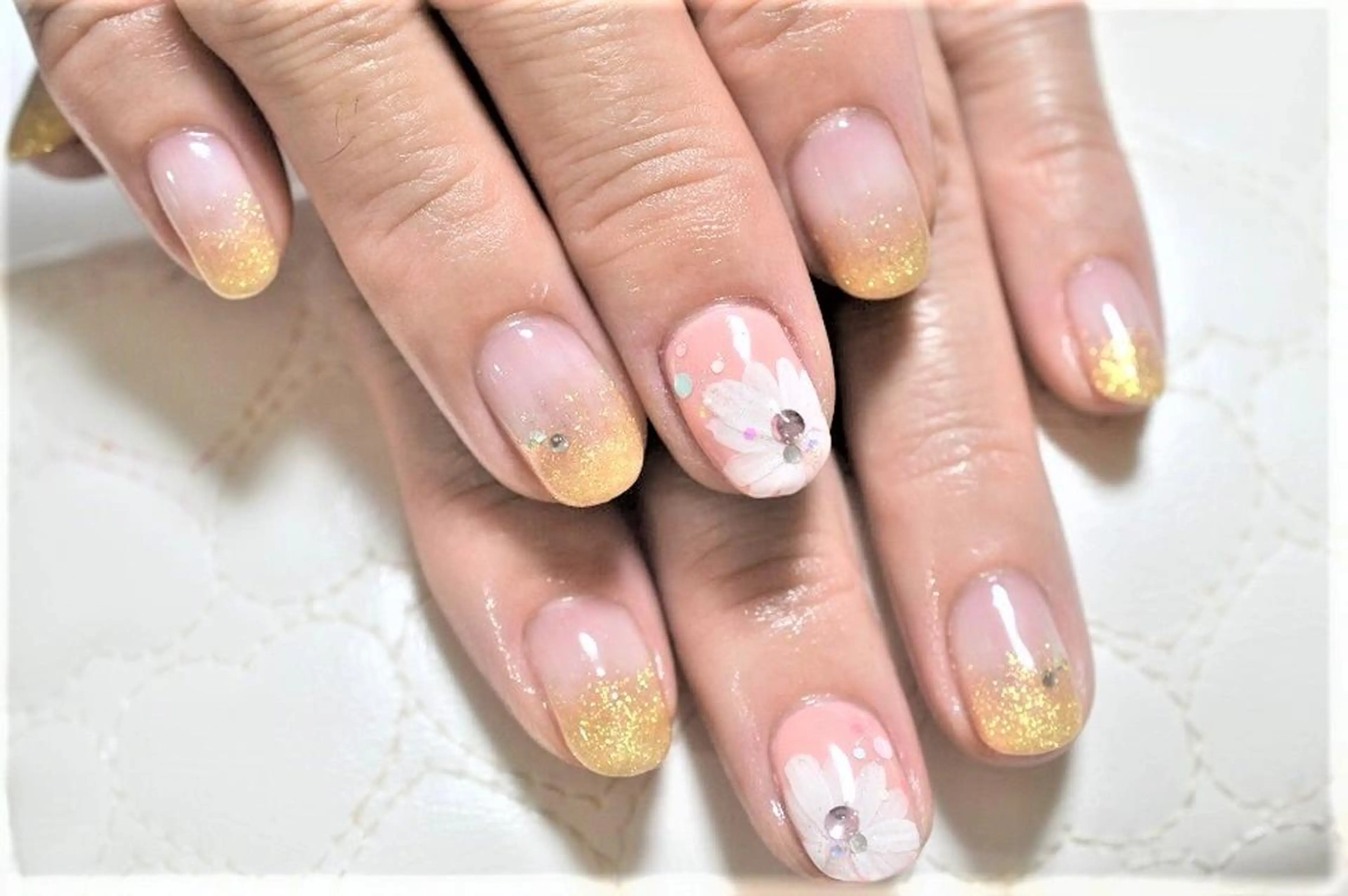 ネイル アートネイル フラワーネイル フットネイル ジェルネイル nail Haniel所属・半蔵門サロンハニエル 魅神 ちよのネイルデザイン