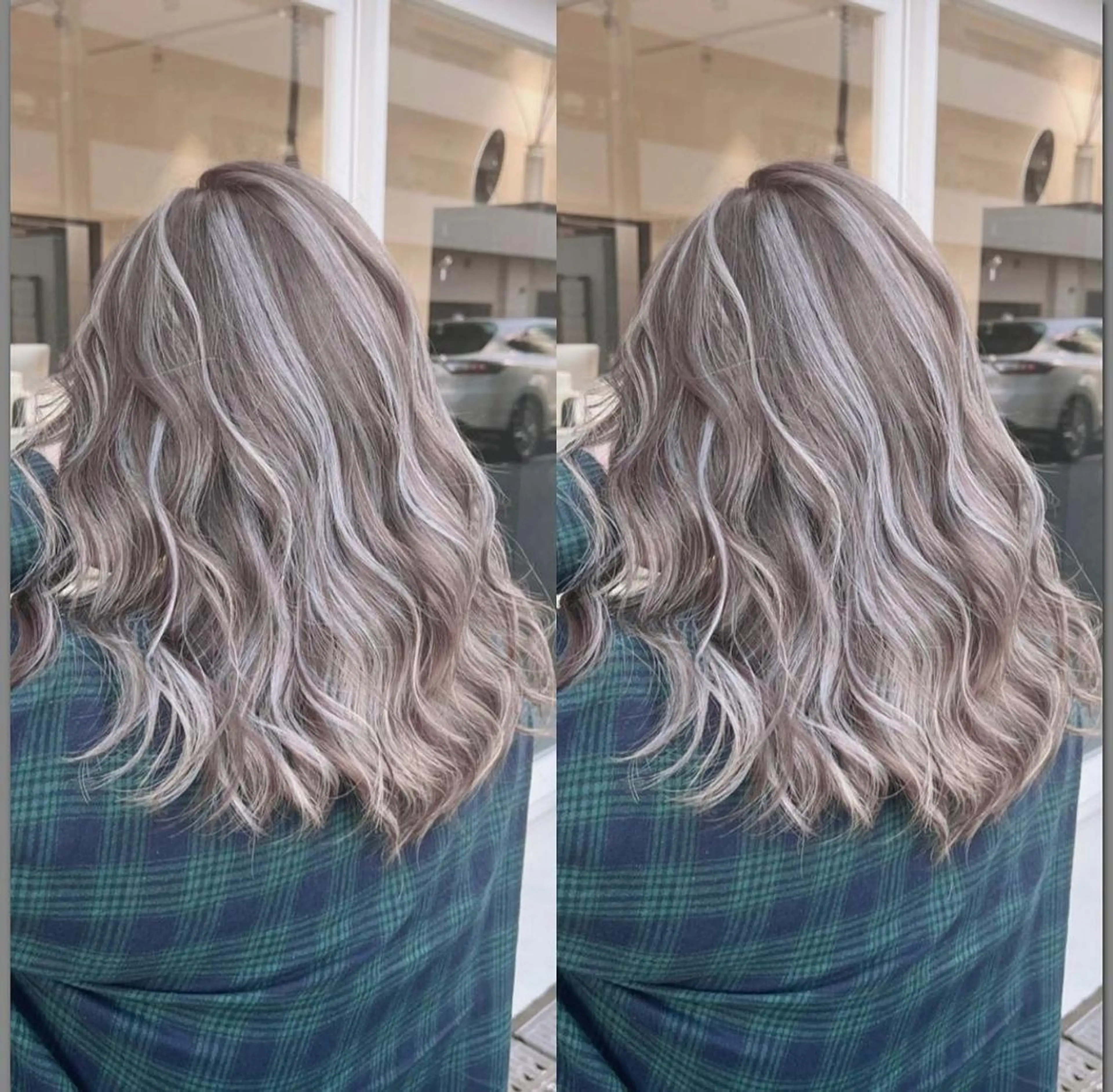 ロング カラー ブリーチ ケアブリーチ ハイライトカラー インナーカラー ハイライト ヘアカラー オフホワイトアンドなんば所属・福西 洋斗のヘアスタイル