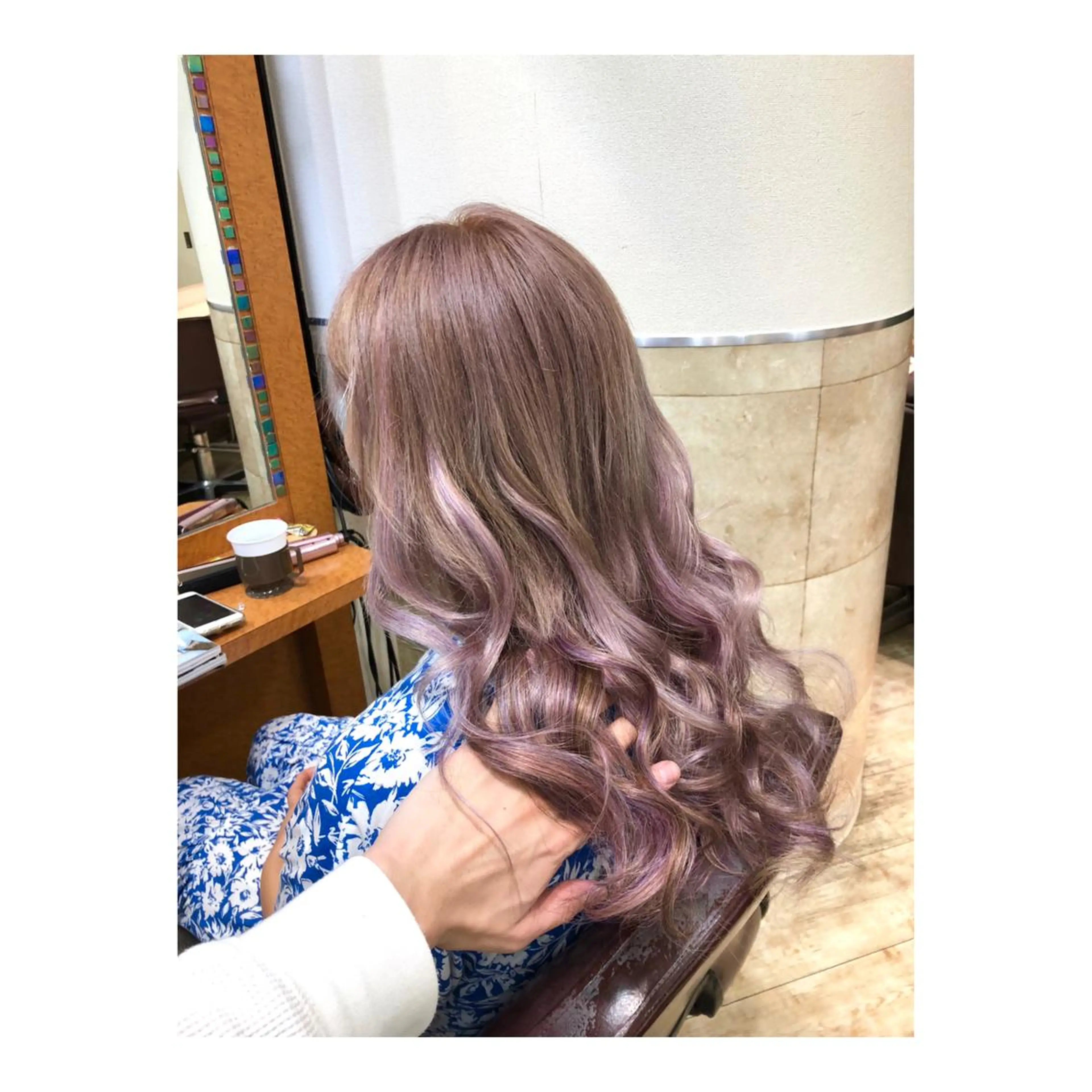 ロング カラー ブリーチ ラベンダーカラー ピンクカラー TRUNS髪質改善所属・100%髪質改善特化 TRUNSのヘアスタイル