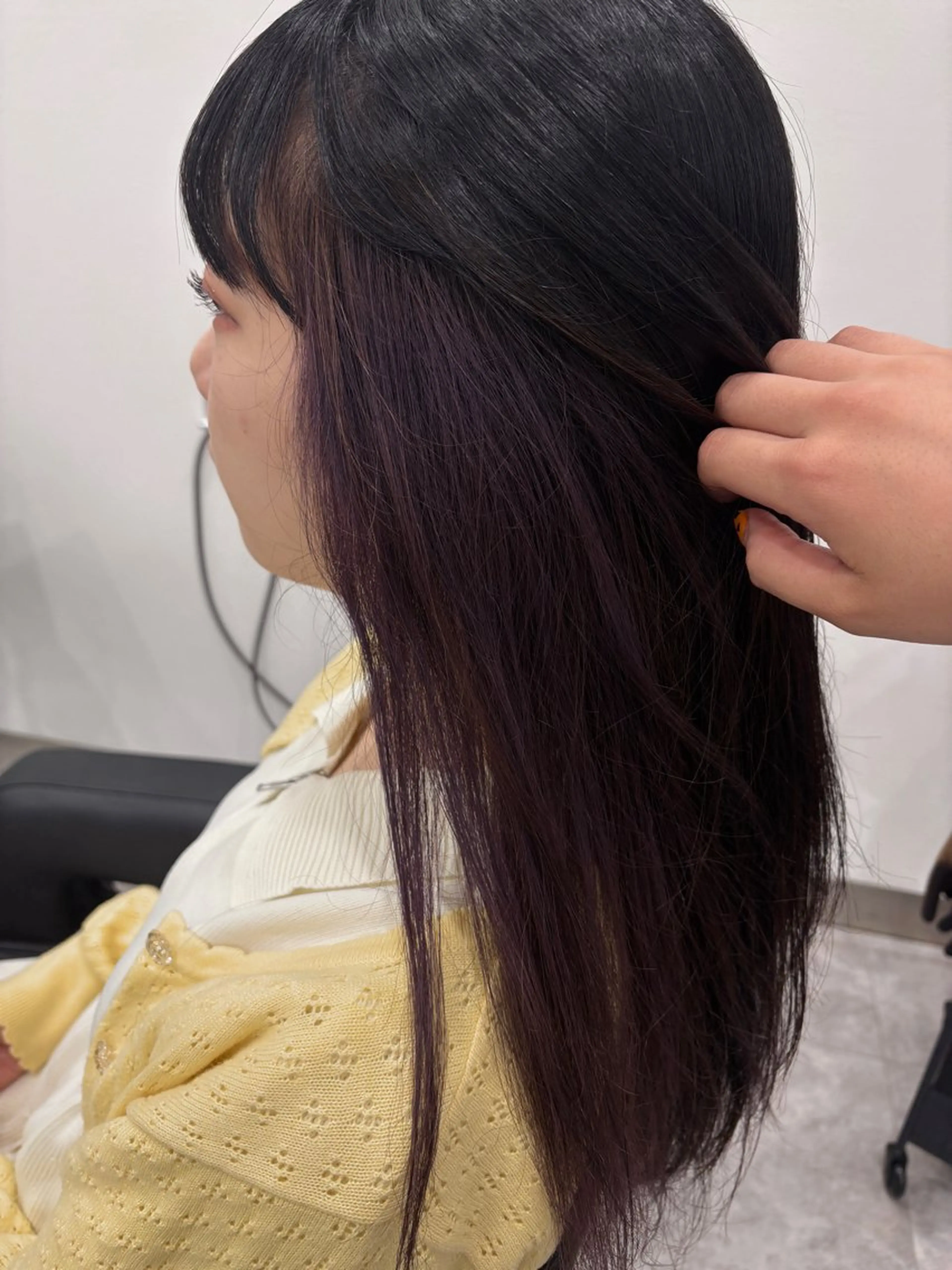ロング ボブ 韓国風ヘア レイヤーカット ヘアカラー トリートメント 💝似合わせカット& カラーＵｒｕｎａ💝のヘアスタイル