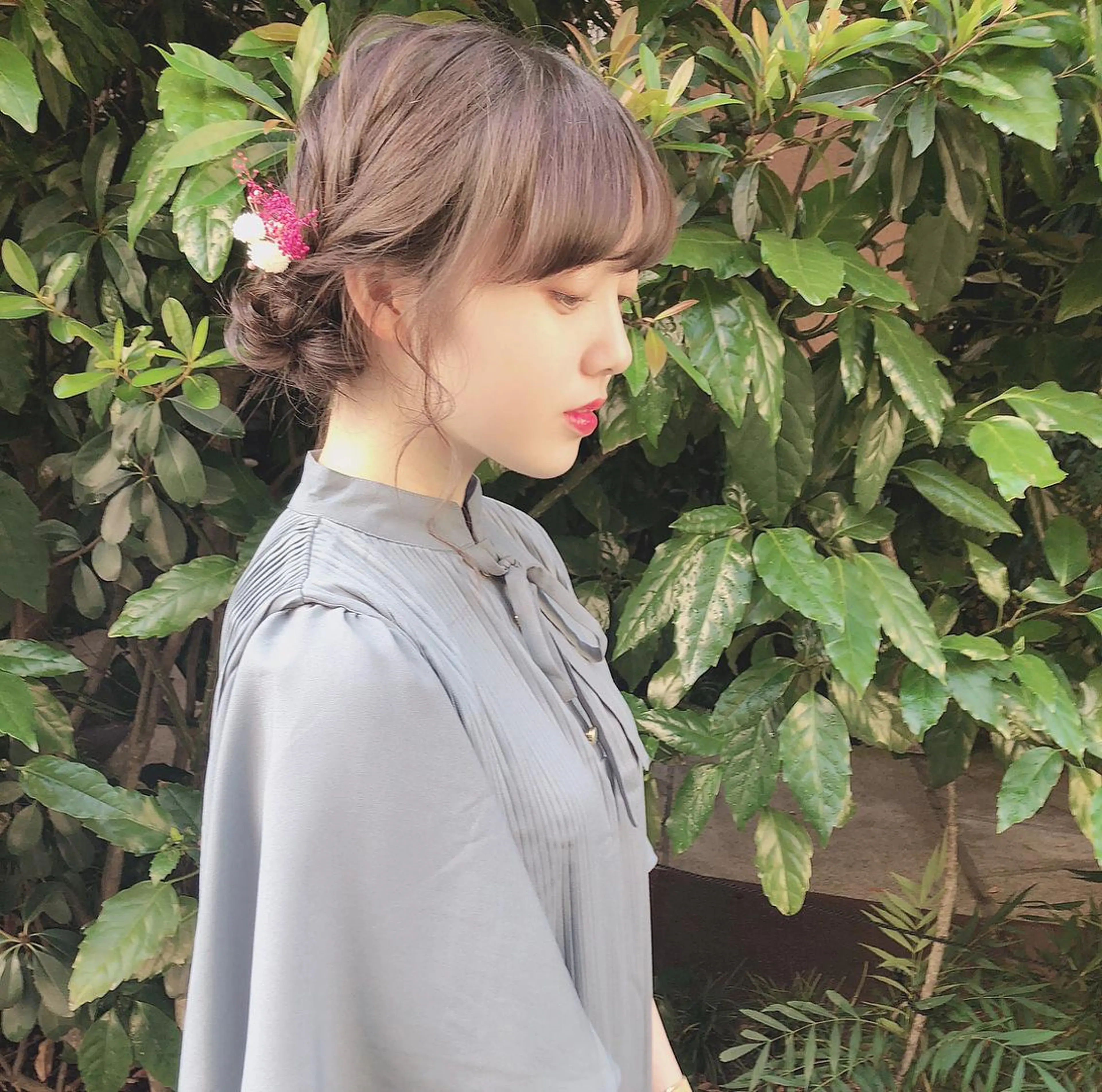 ミディアム ヘアアレンジ お団子ヘア autre所属・大久保 ひでなりのヘアスタイル