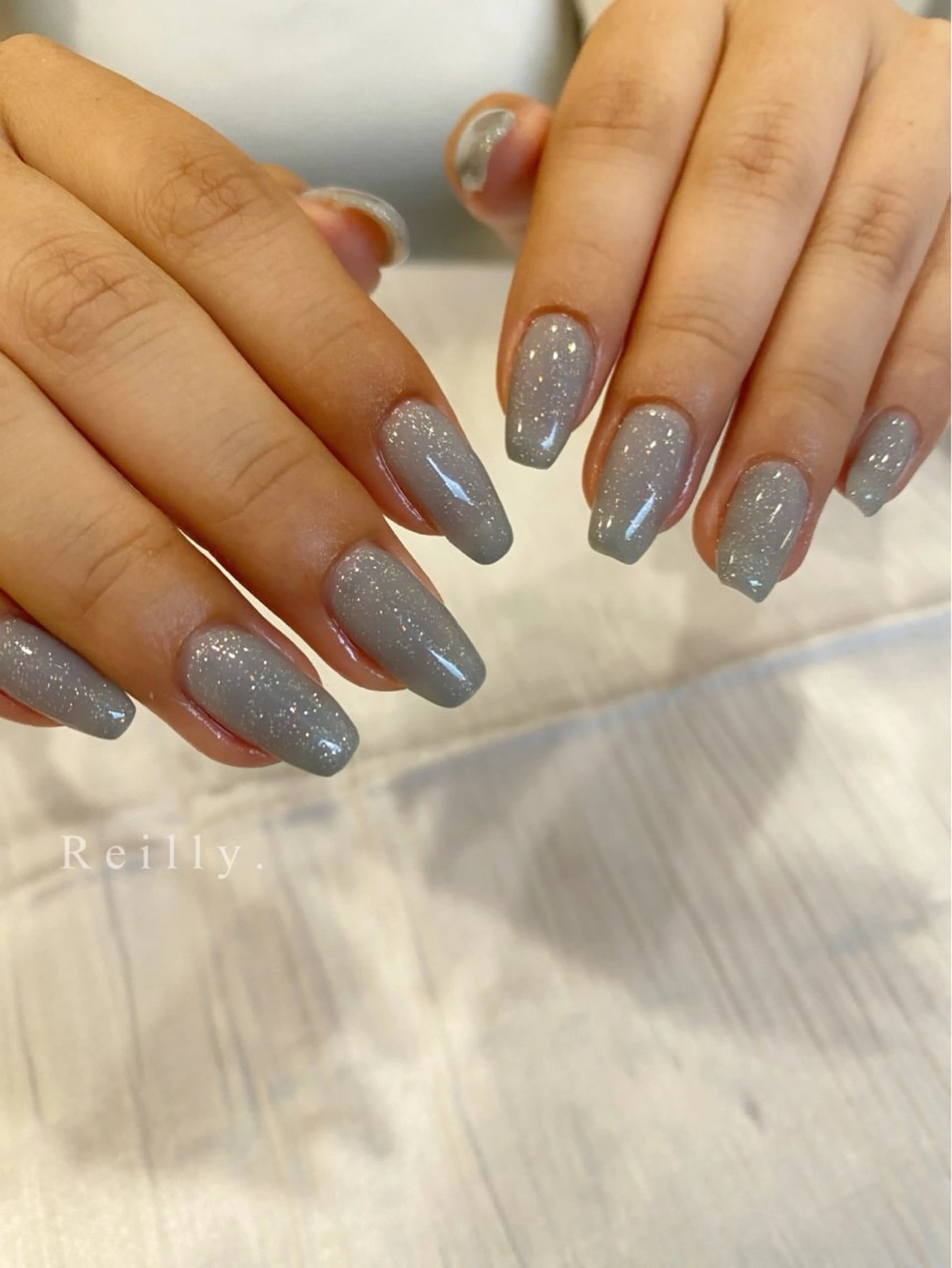 ネイル フラッシュネイル フレンチネイル ジェルネイル グラデーション ラメ(グリッター) ハンドネイル ハンドケア REILLY.　private nail salon所属・Marina 《REILLY.》のネイルデザイン