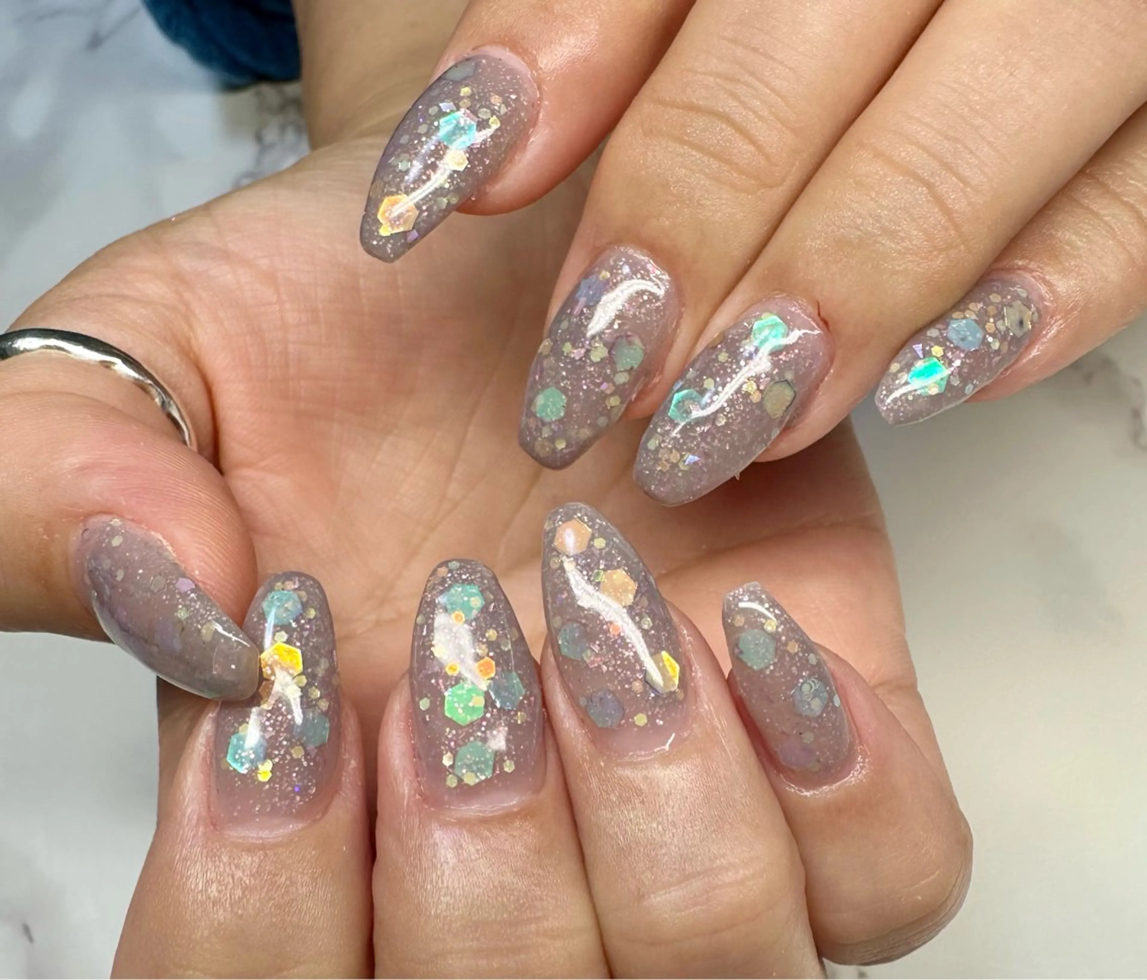 ネイル キラキラネイル ラメ(グリッター) マグネットネイル ミラーネイル ニュアンスネイル M.N_ nailのネイルデザイン