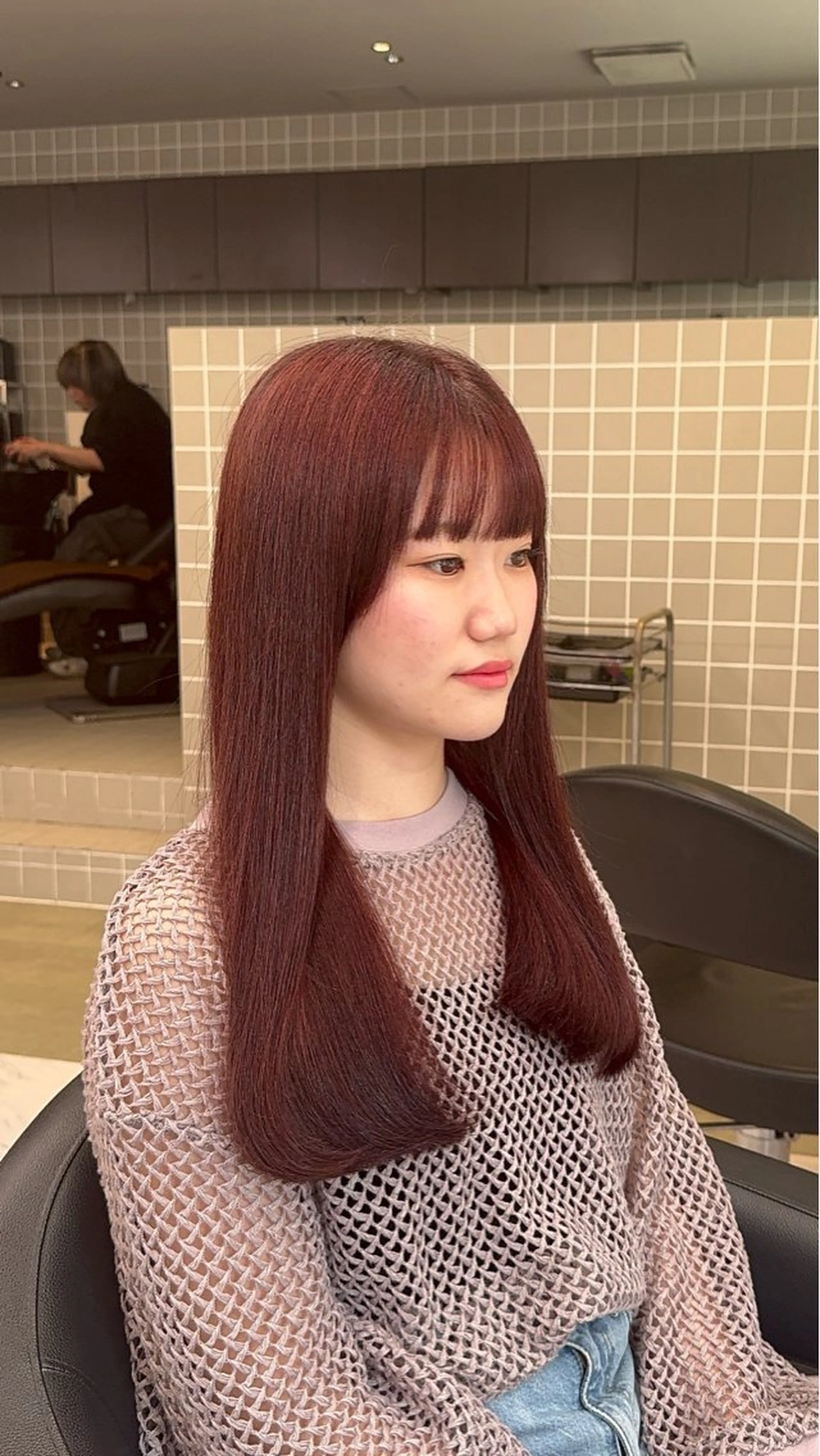 ロング カラー パーマ ヘアアレンジ メンズ キッズ 🍒暖色系 カラー🍒MEIのヘアスタイル