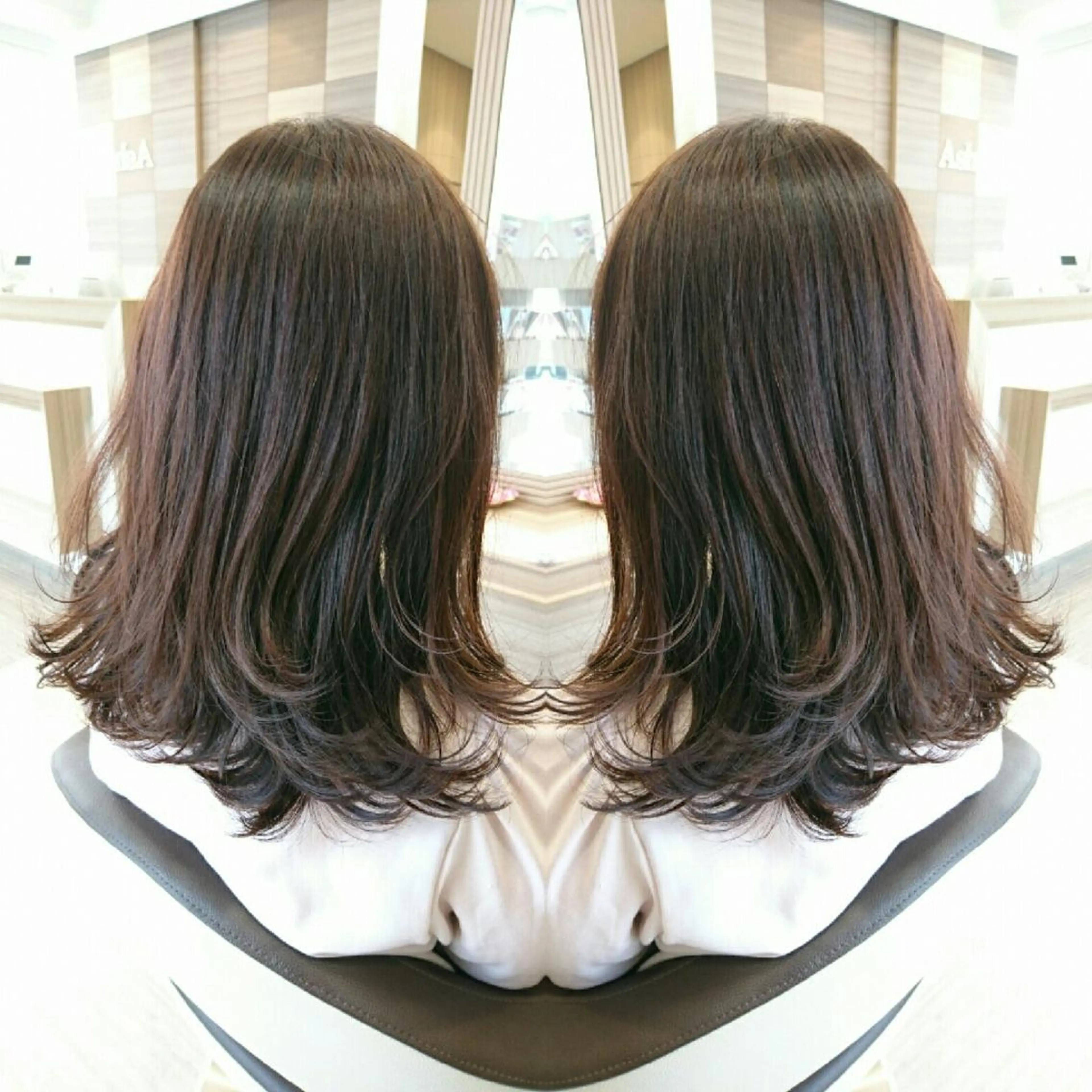 セミロング カラー 面谷 一光のヘアスタイル