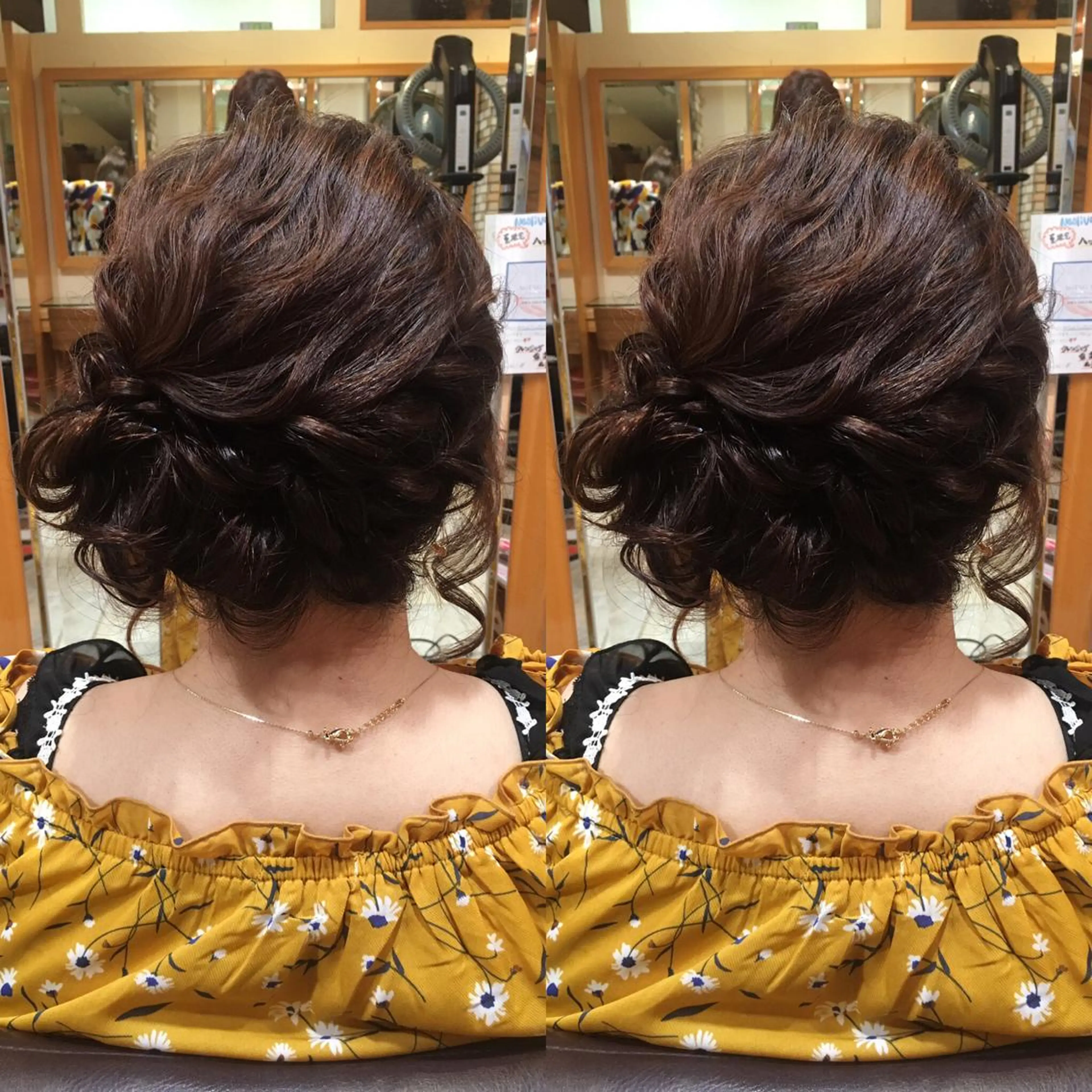 セミロング ヘアアレンジ 清水 まなのマツエク・マツパデザイン