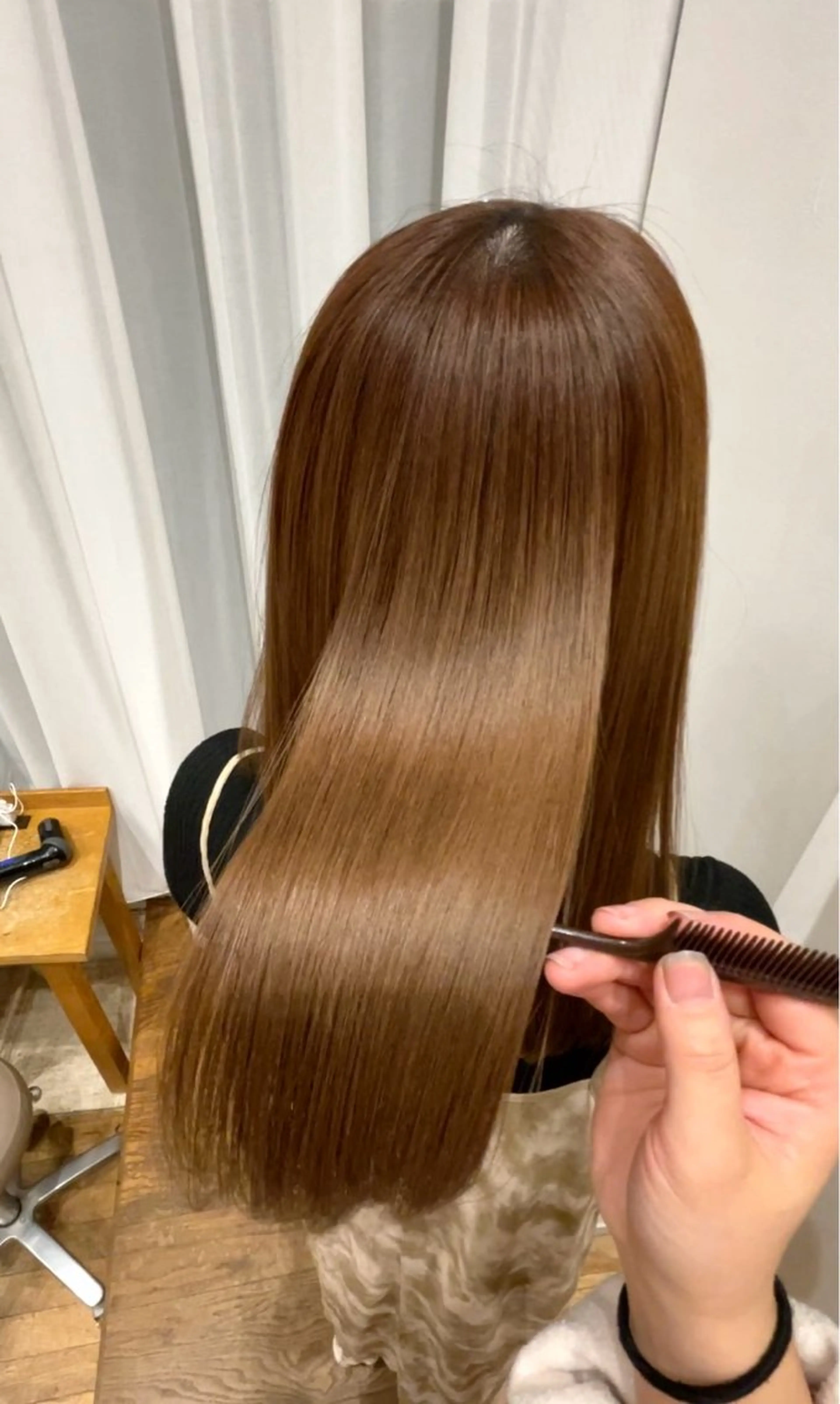 ロング パーマ 伸ばしかけ トリートメント ストレートパーマ 縮毛矯正 小顔レイヤーカット/ 似合わせヘア/まなみのヘアスタイル