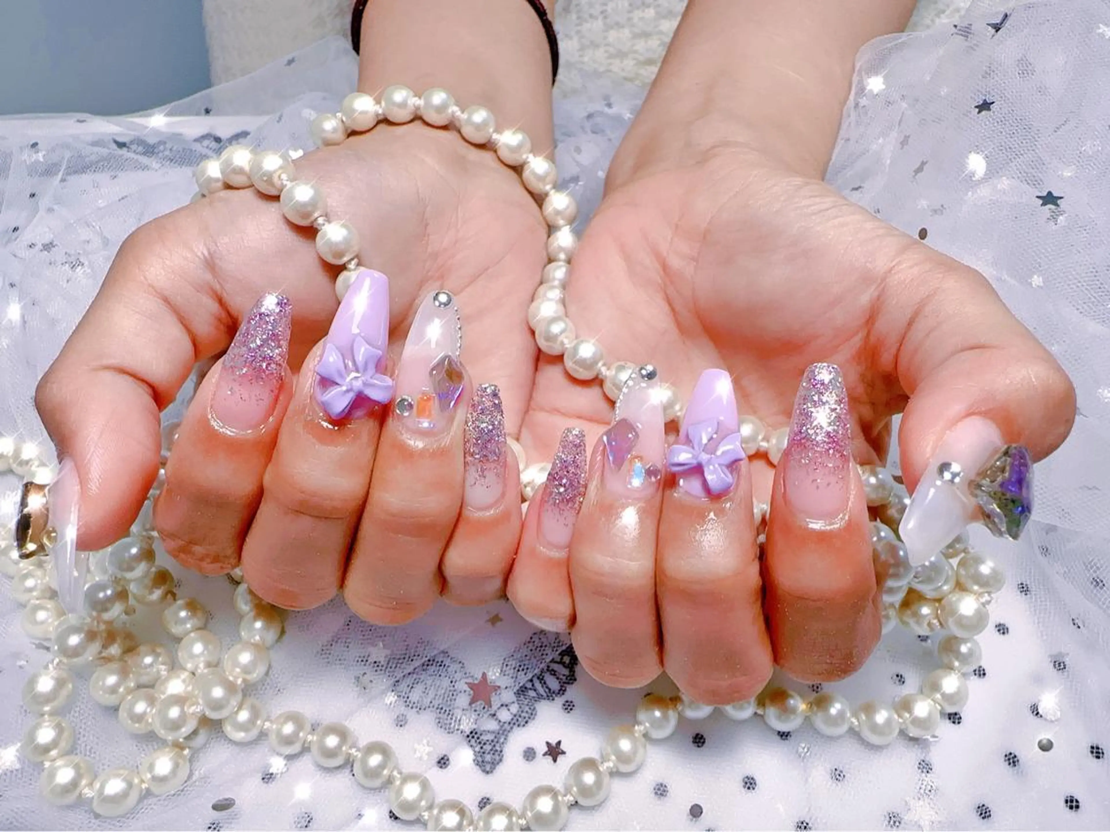 ネイル オーロラネイル チークネイル 長さ出し フレンチネイル ジェルネイル MUSES  NAIL  SALON所属・MUSES ネイルのネイルデザイン
