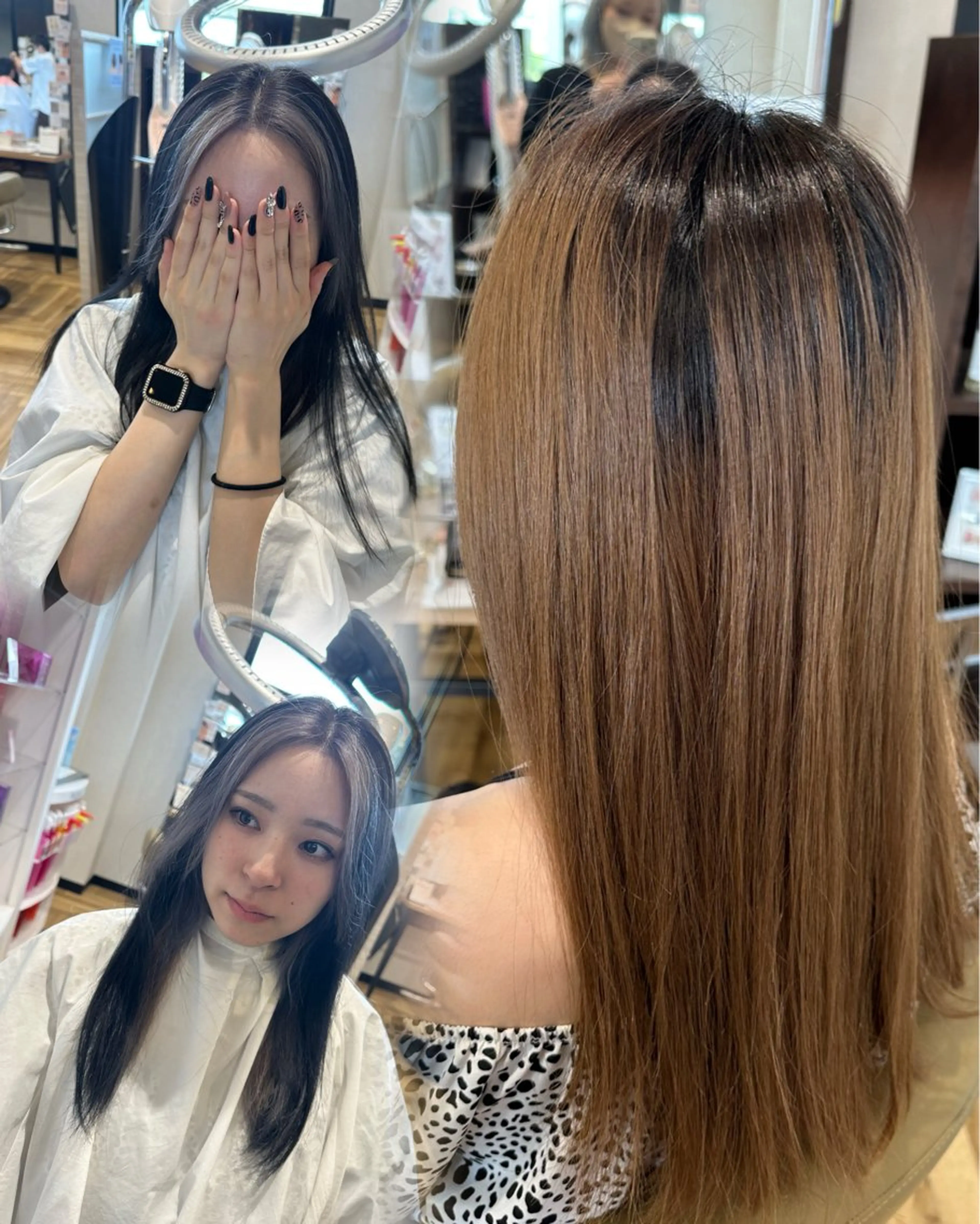 ロング カラー ミストバング  フェイスフレーミング シルバー ヘアカラー レイビューティー豊田 丸山店アシスタントのヘアスタイル