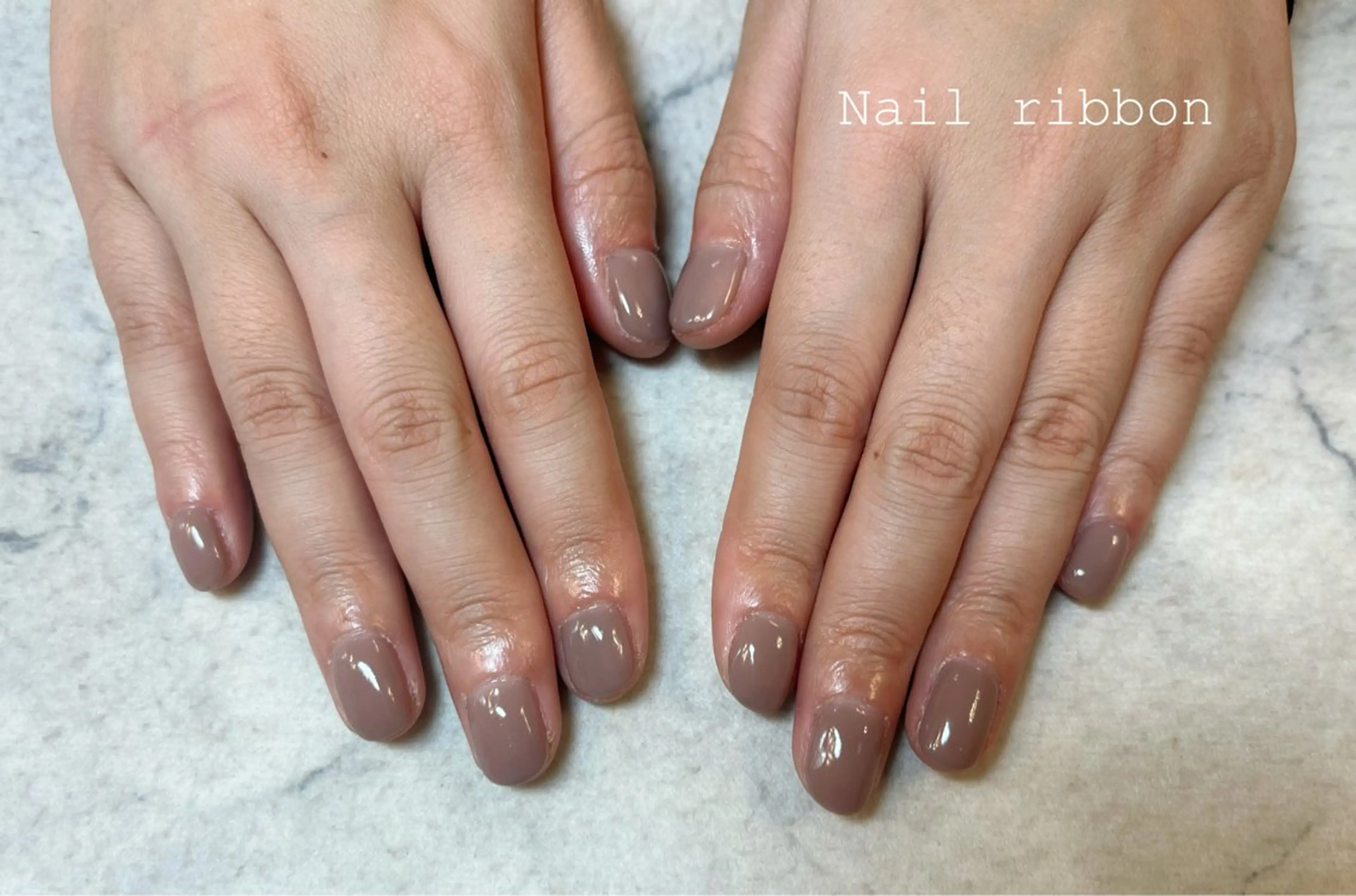 ネイル ワンカラーネイル ハンドネイル ネイルリボン 笠井のネイルデザイン
