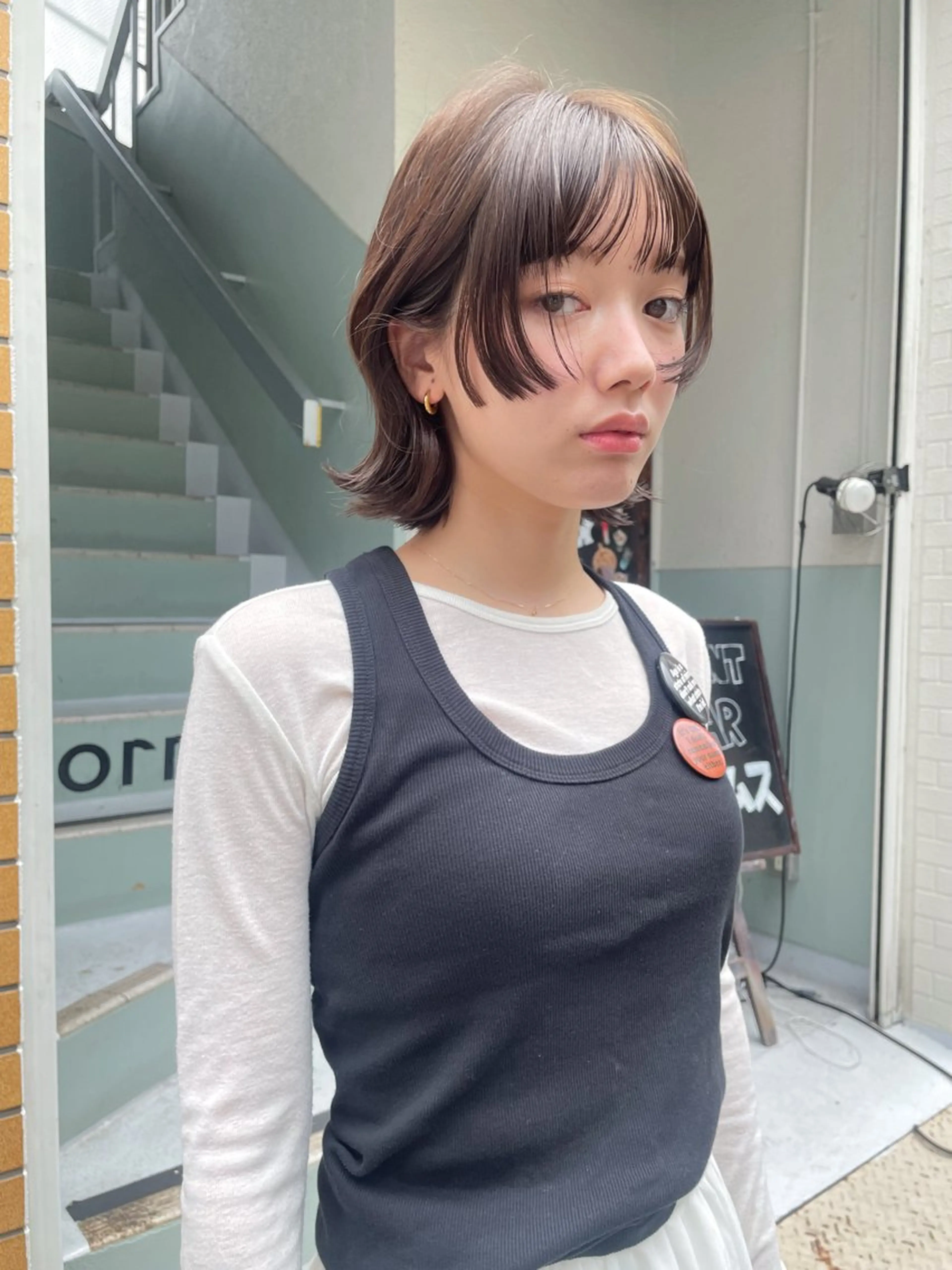 ミディアム カラー ブラウンカラー ボブ 姫カット 長めボブ カット ヘアカラー Luca🟠 ticro hairのヘアスタイル
