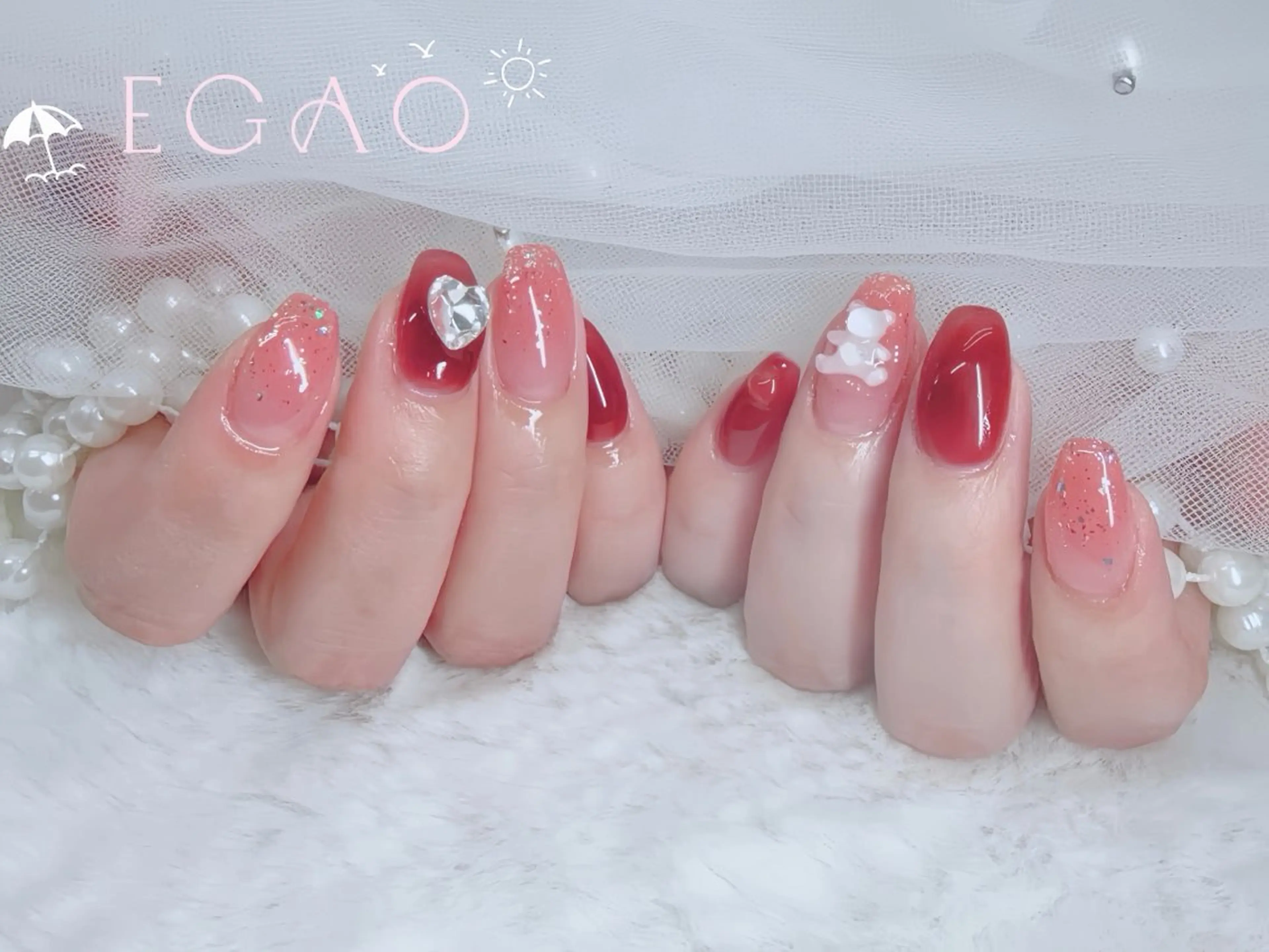 ネイル アートネイル フットネイル フレンチネイル ジェルネイル グラデーション ハンドネイル Egao Nail Salonのネイルデザイン