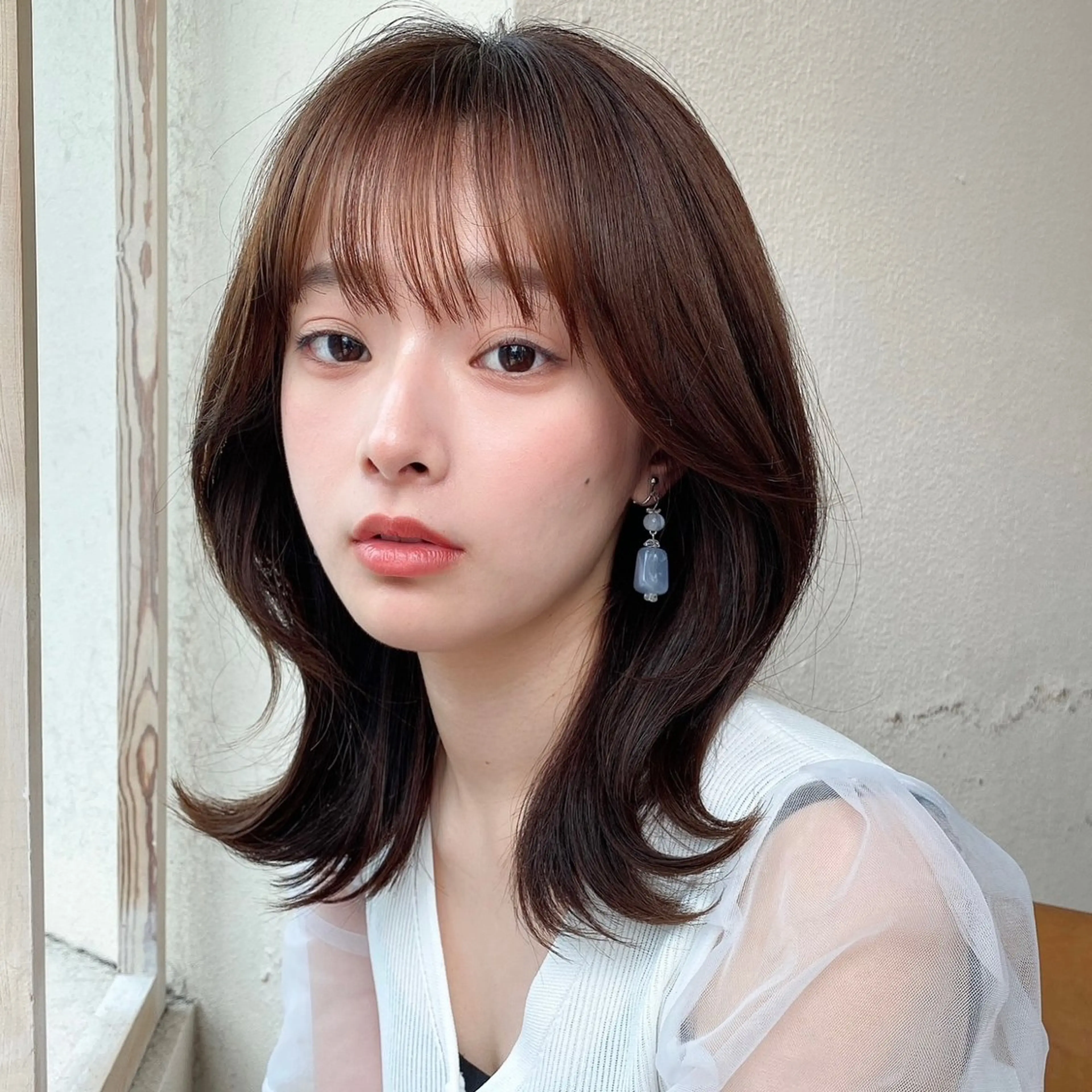 ミディアム カラー パーマ 韓国風ヘア レイヤーカット カット ヘアカラー トリートメント 髪質改善/ レイヤーカット金井翔のヘアスタイル