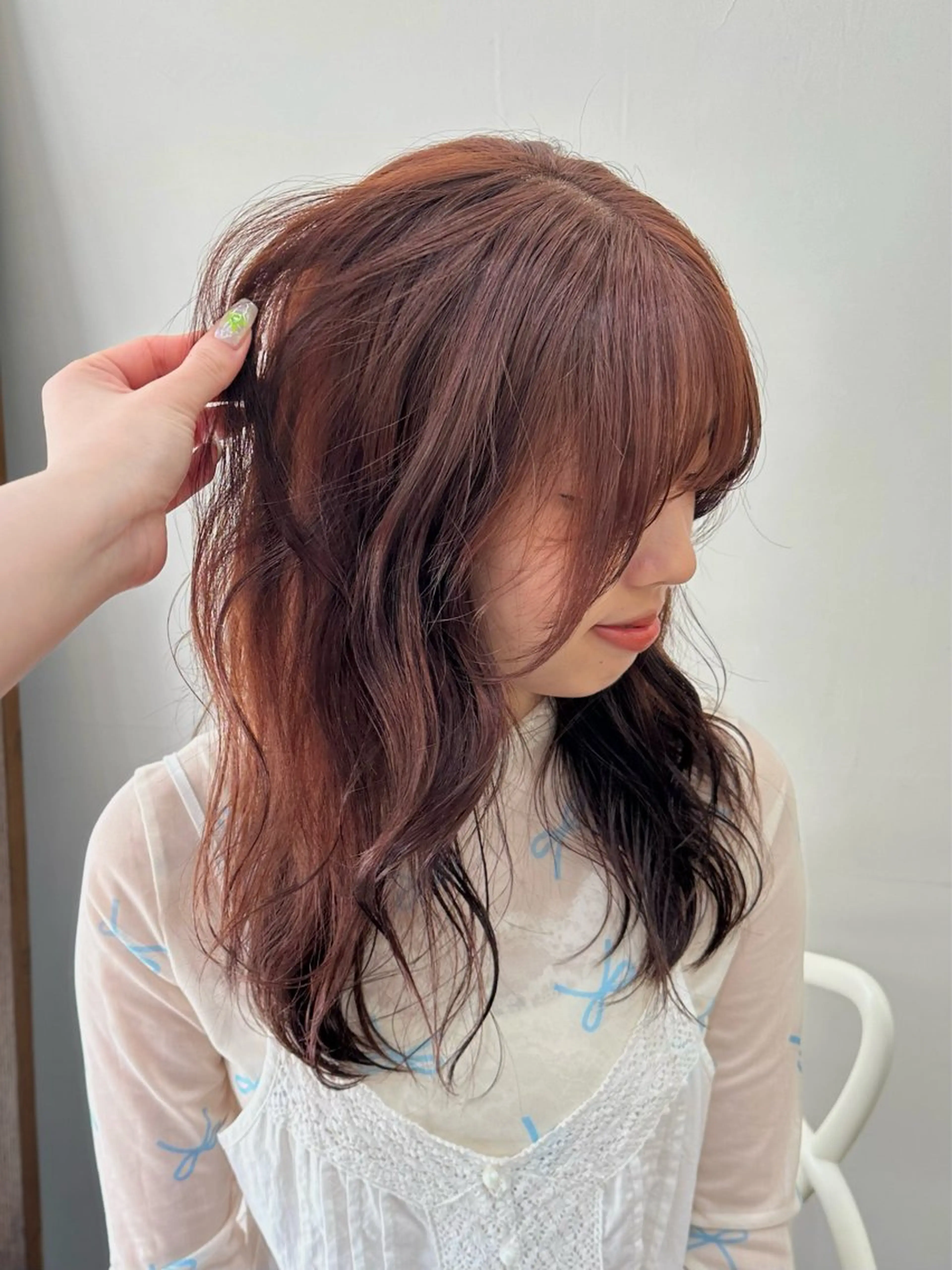 ロング カラー ブリーチ ダブルカラー ブリーチなしカラー ヘアカラー トリートメント mana／Wカラー／ ブリーチなし暖色のヘアスタイル