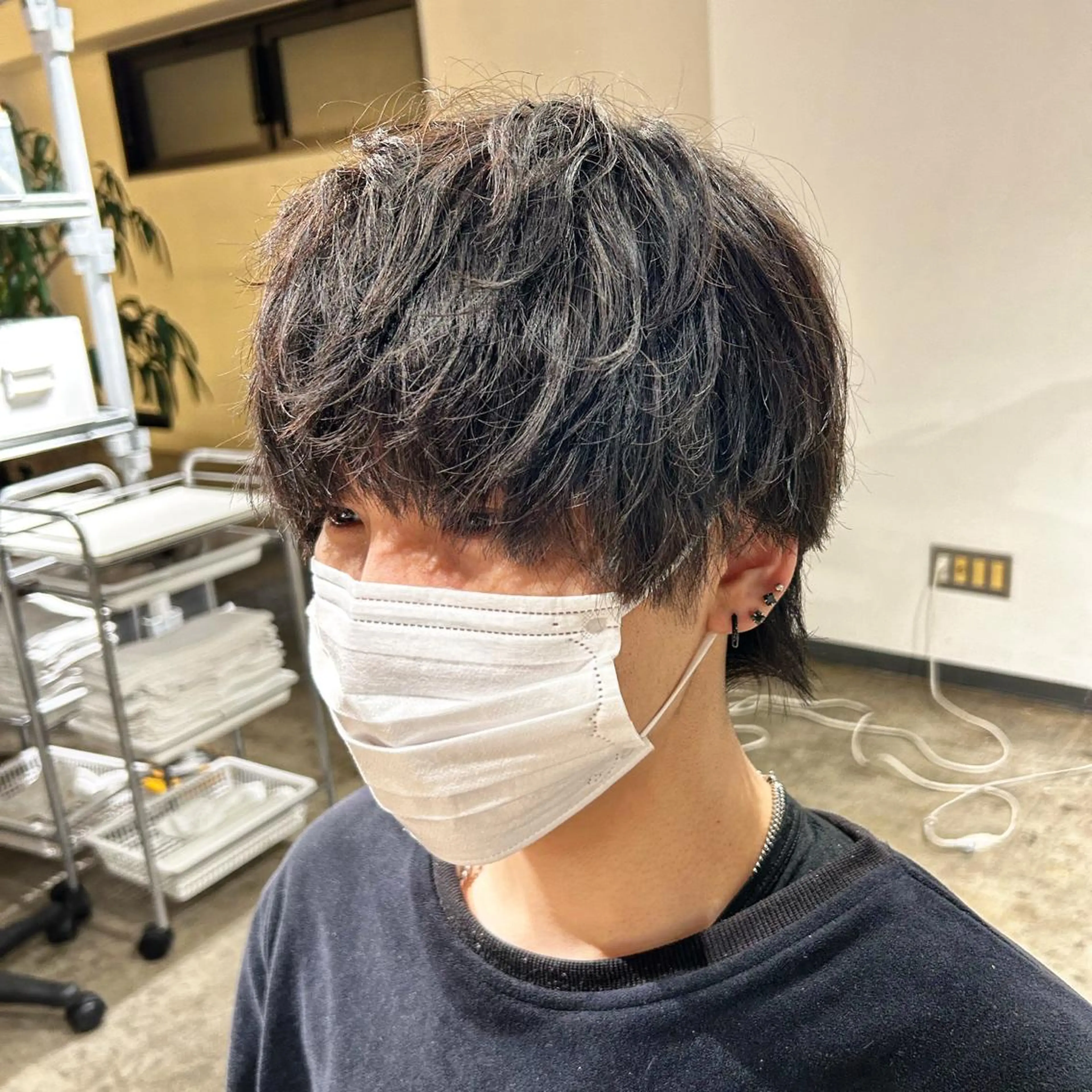ショート メンズ ショートヘア カット パーマ フェザーパーマ癖毛 曲がる縮毛矯正森岡のヘアスタイル