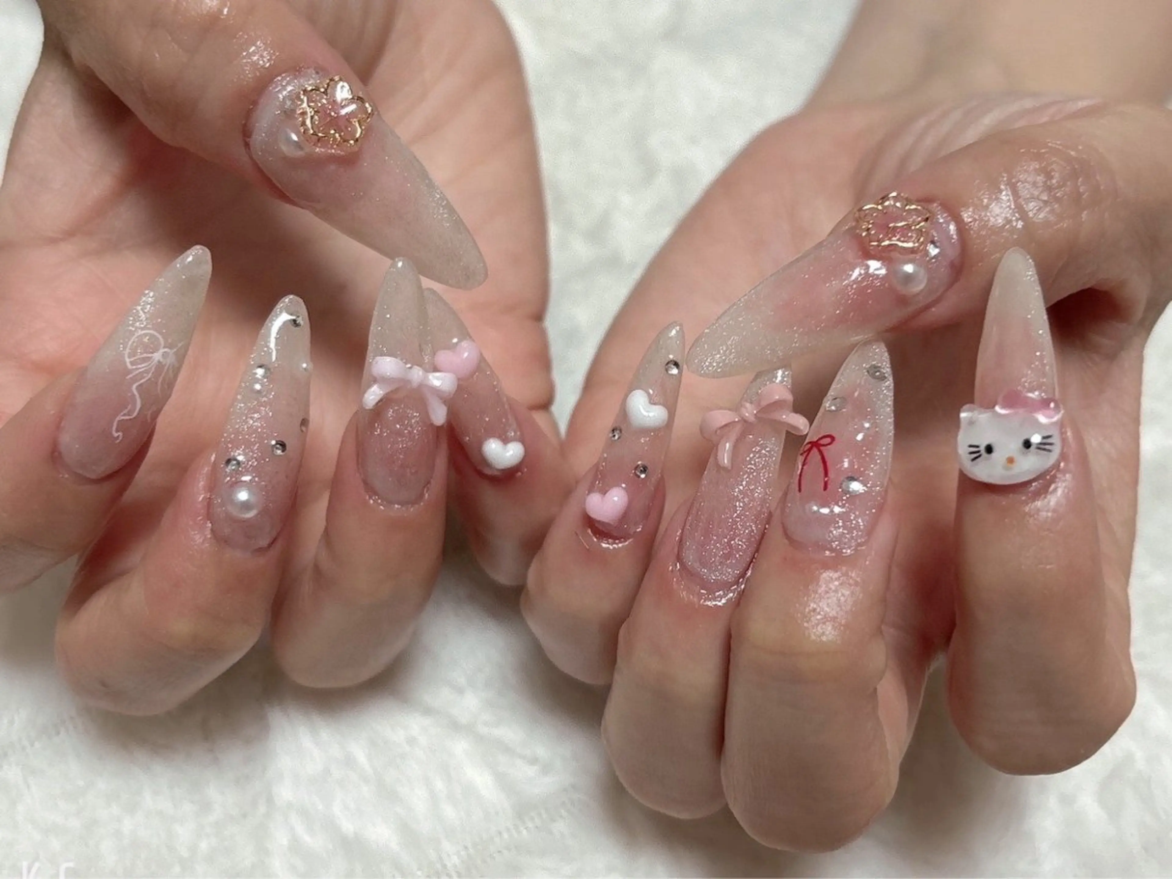 ネイル チークネイル ワンホンネイル nail salon はるりのネイルデザイン