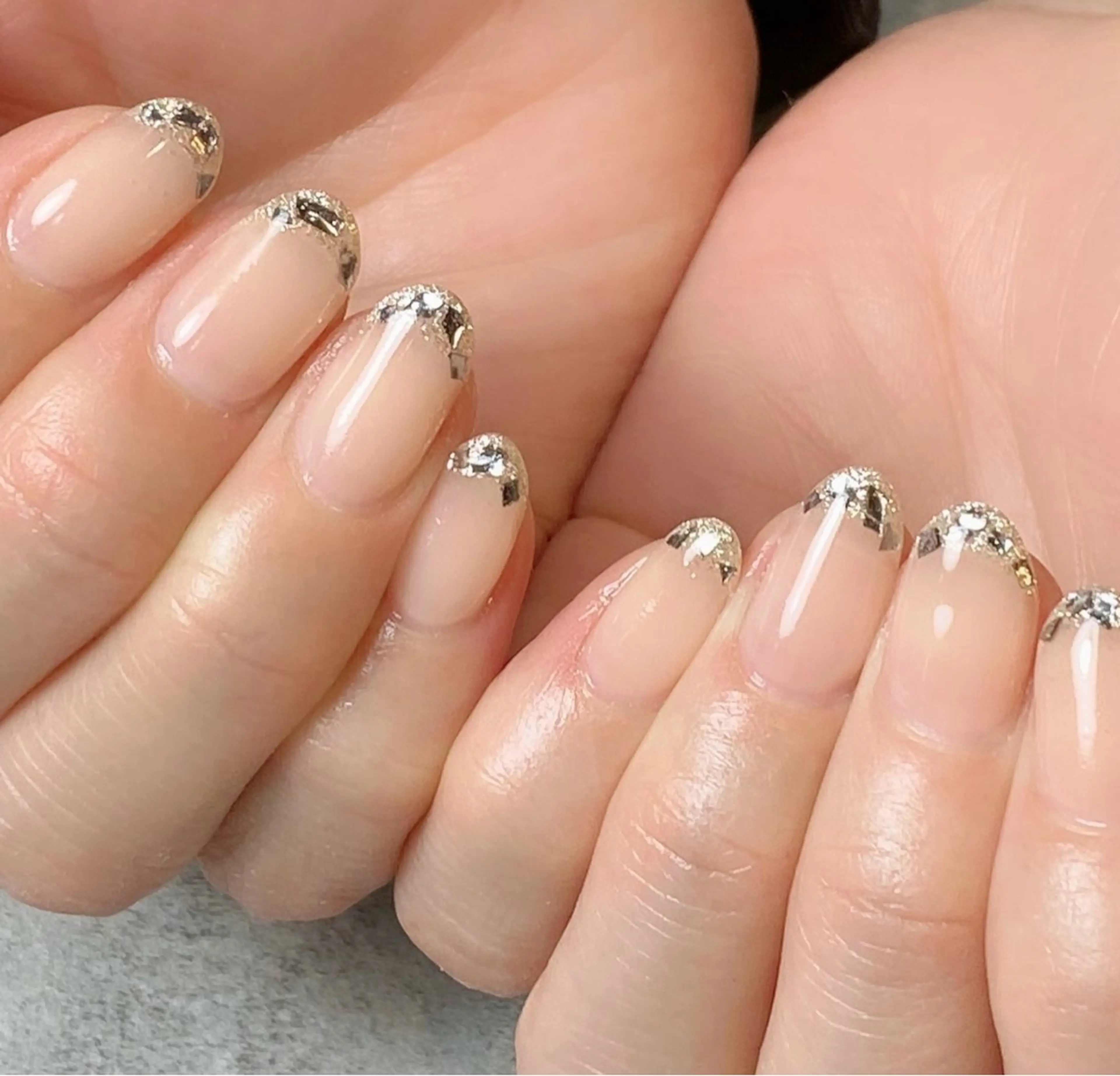 ネイル フレンチネイル ガラスフレンチ ハンドネイル Narumi nailのネイルデザイン