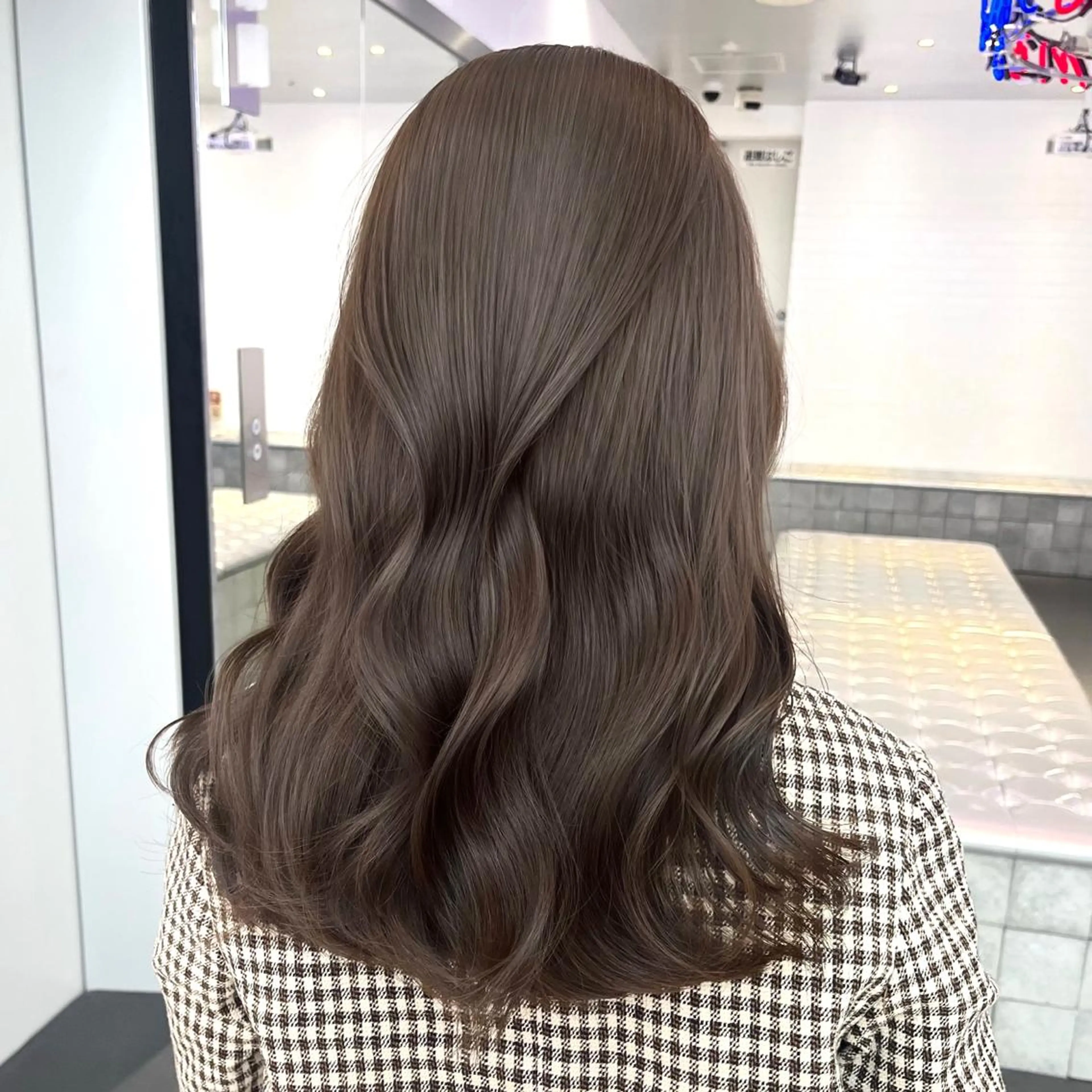 セミロング カット ヘアカラー レイヤー×グレージュ /ピンク🩷mioのヘアスタイル