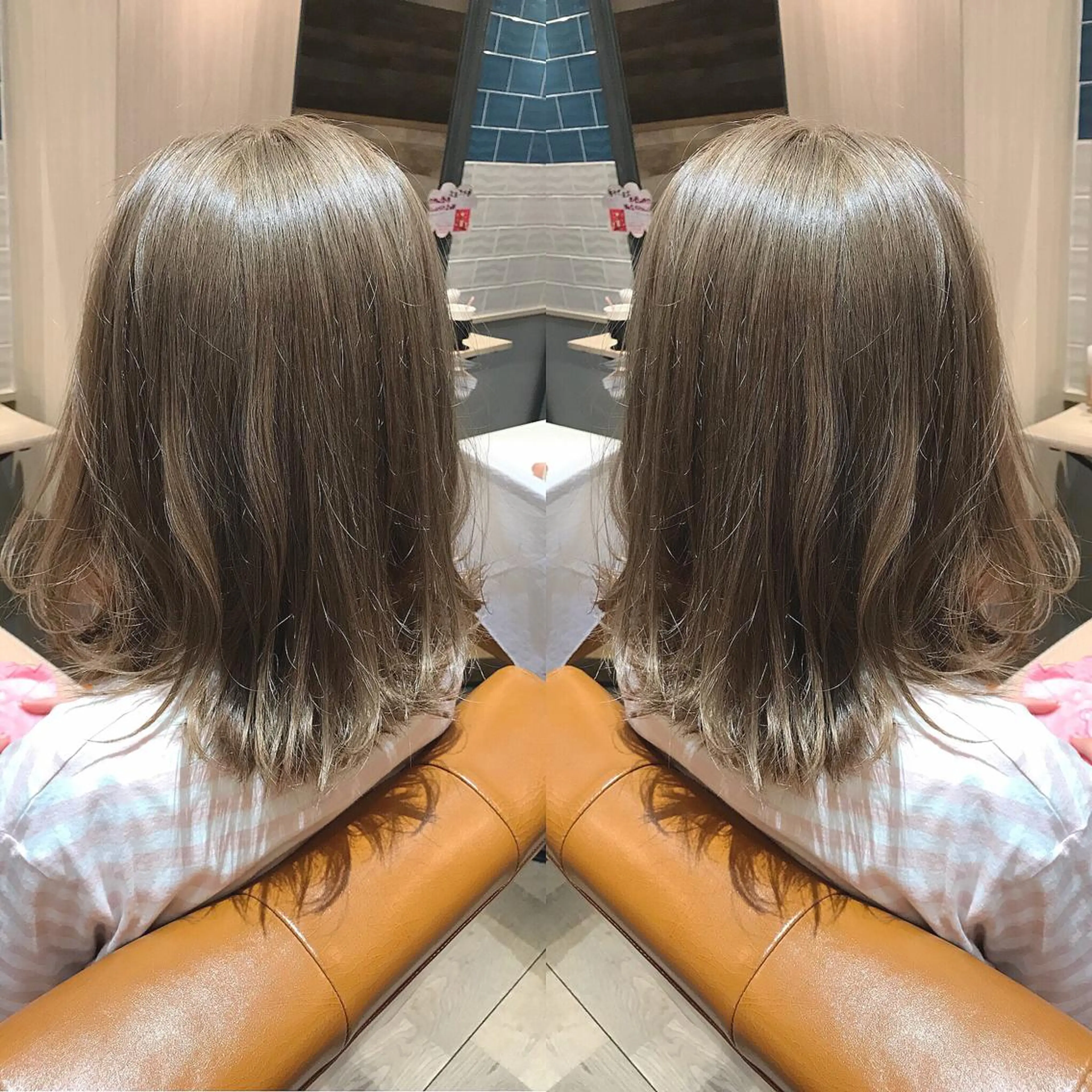 ミディアム カラー ベージュカラー ミルクティーベージュ 髪質改善特化 ミサワコウキのヘアスタイル