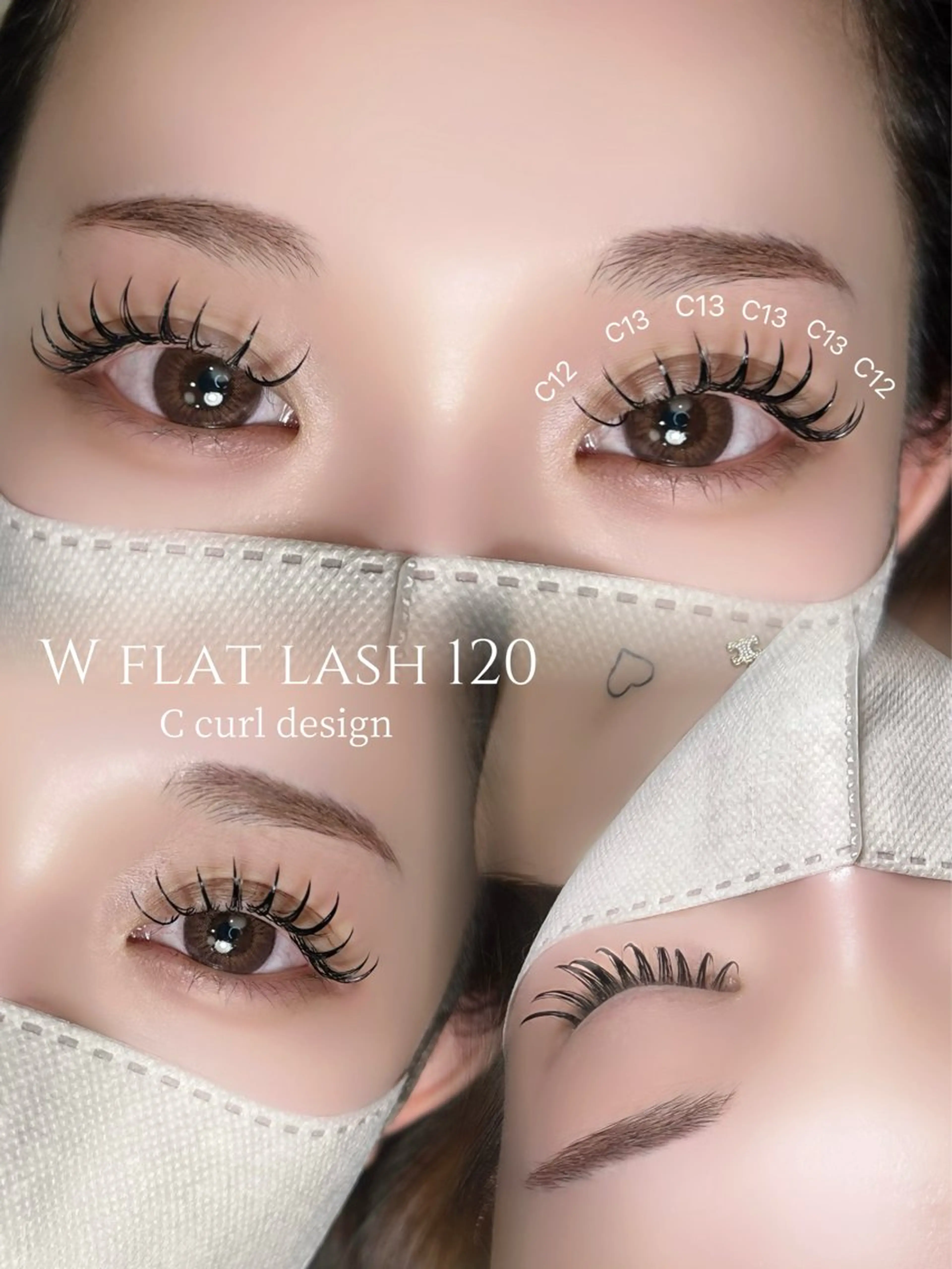 マツエク・マツパ フラットラッシュ マツエク 心斎橋REBEST HINATA🍒のマツエク・マツパデザイン