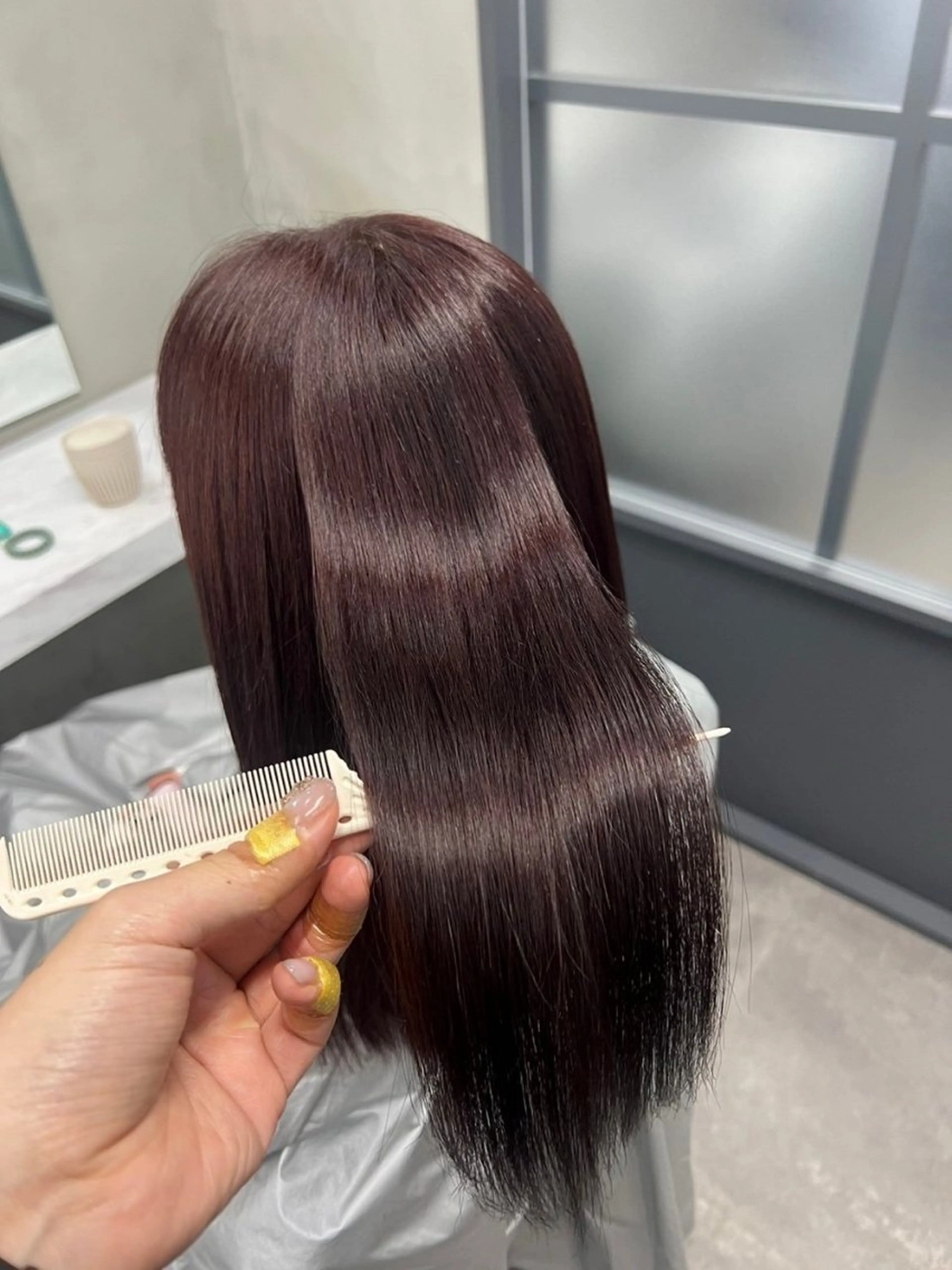 ロング カラー 髪質改善/縮毛矯正/ ブリーチ/荊尾のヘアスタイル