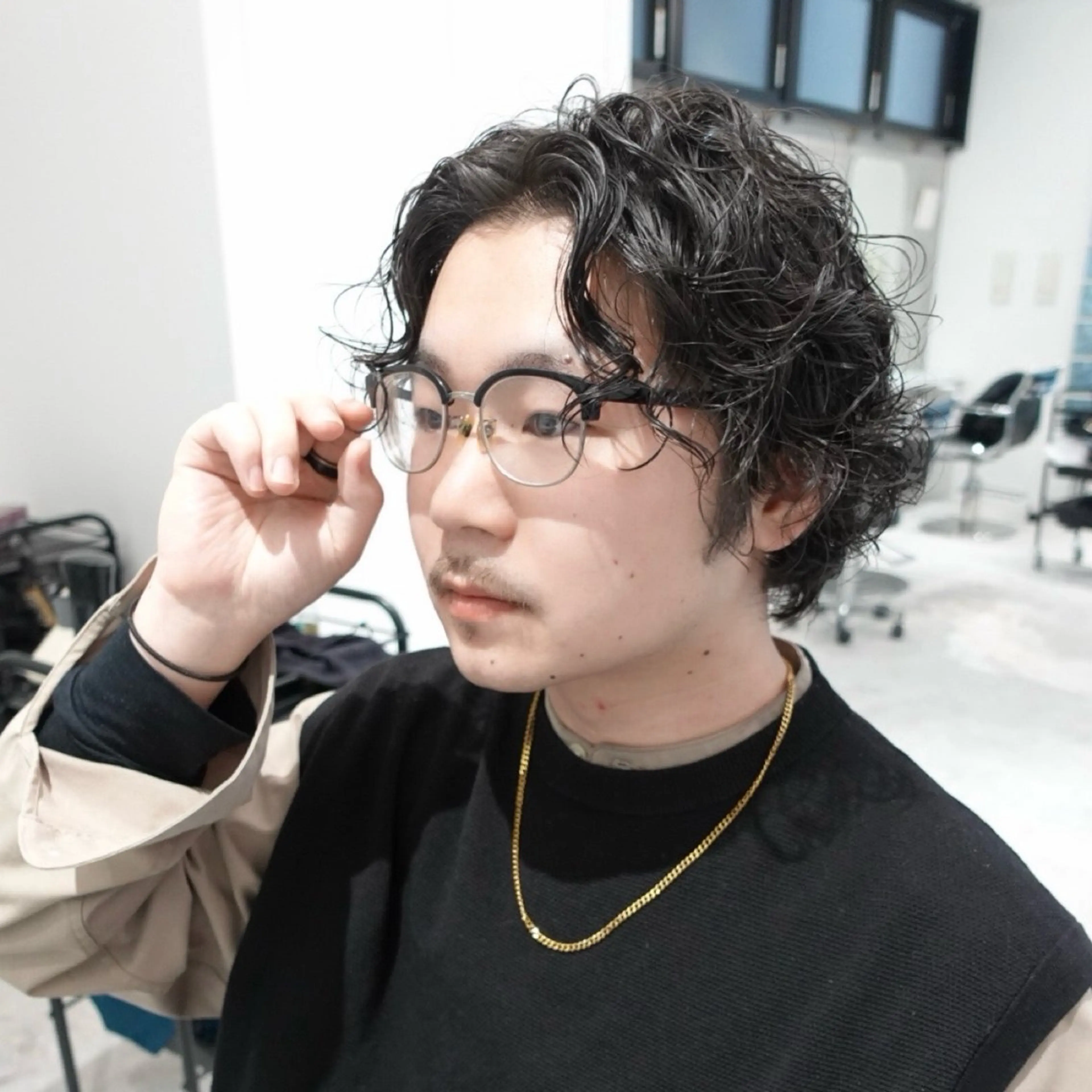 ショート パーマ メンズ メンズパーマ カット パーマ 🌐サトウ リョウ🌐のヘアスタイル