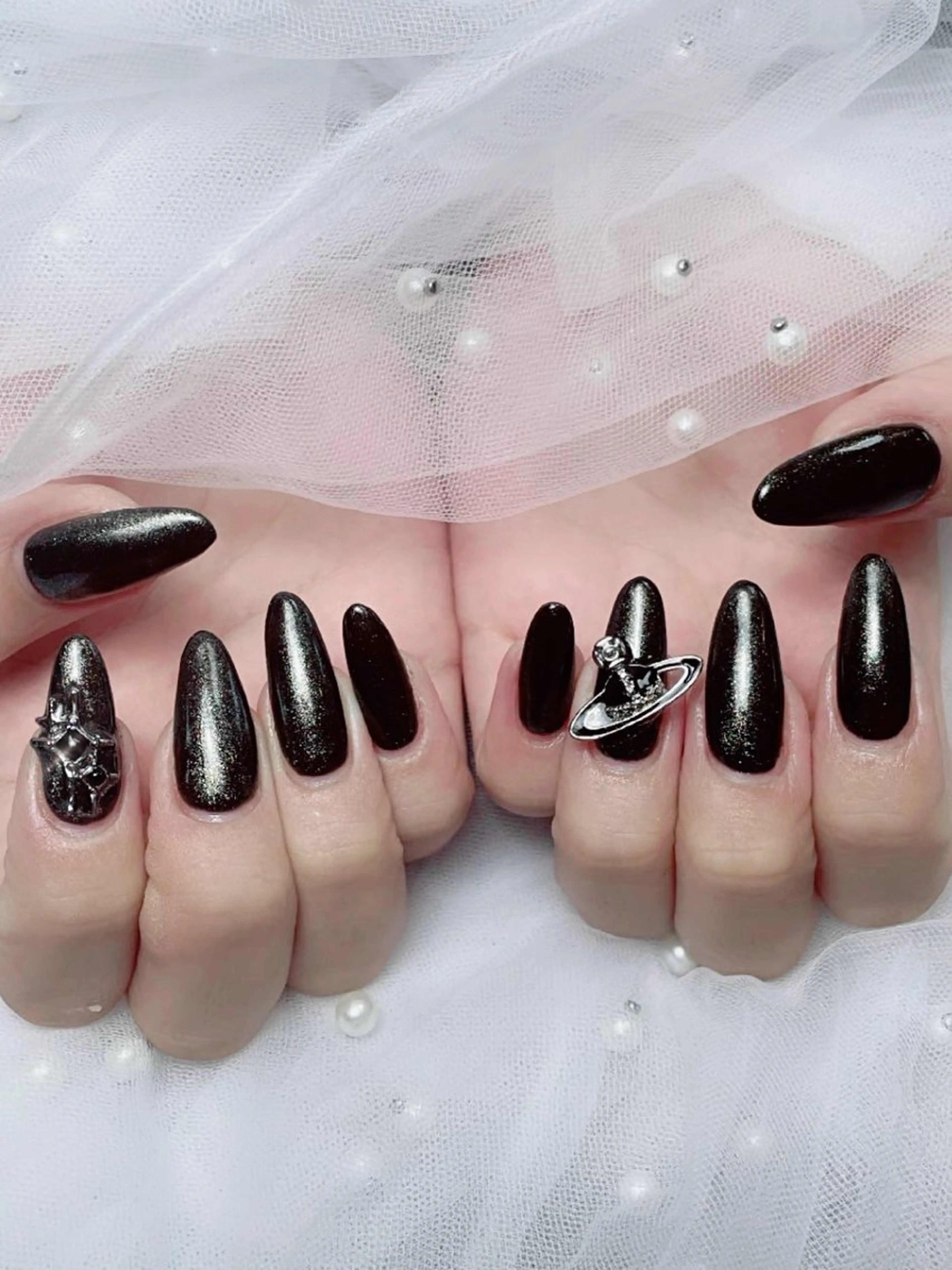 ネイル フレンチネイル ジェルネイル ハート 韓国ネイル マグネットネイル ハンドネイル ネイルサロン lotusのネイルデザイン