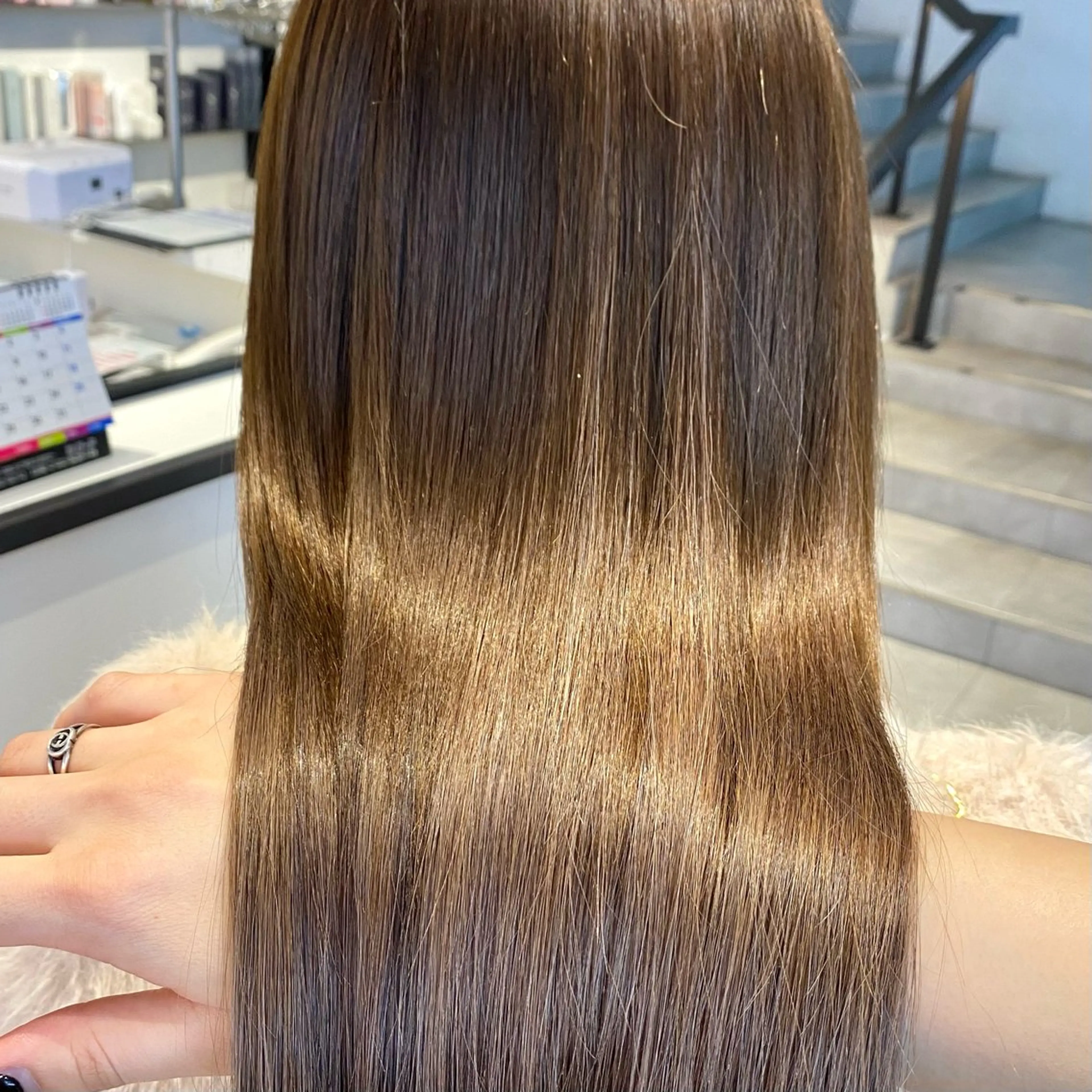 ロング 酸性ストレート・ メンズ 三原 楊子のヘアスタイル