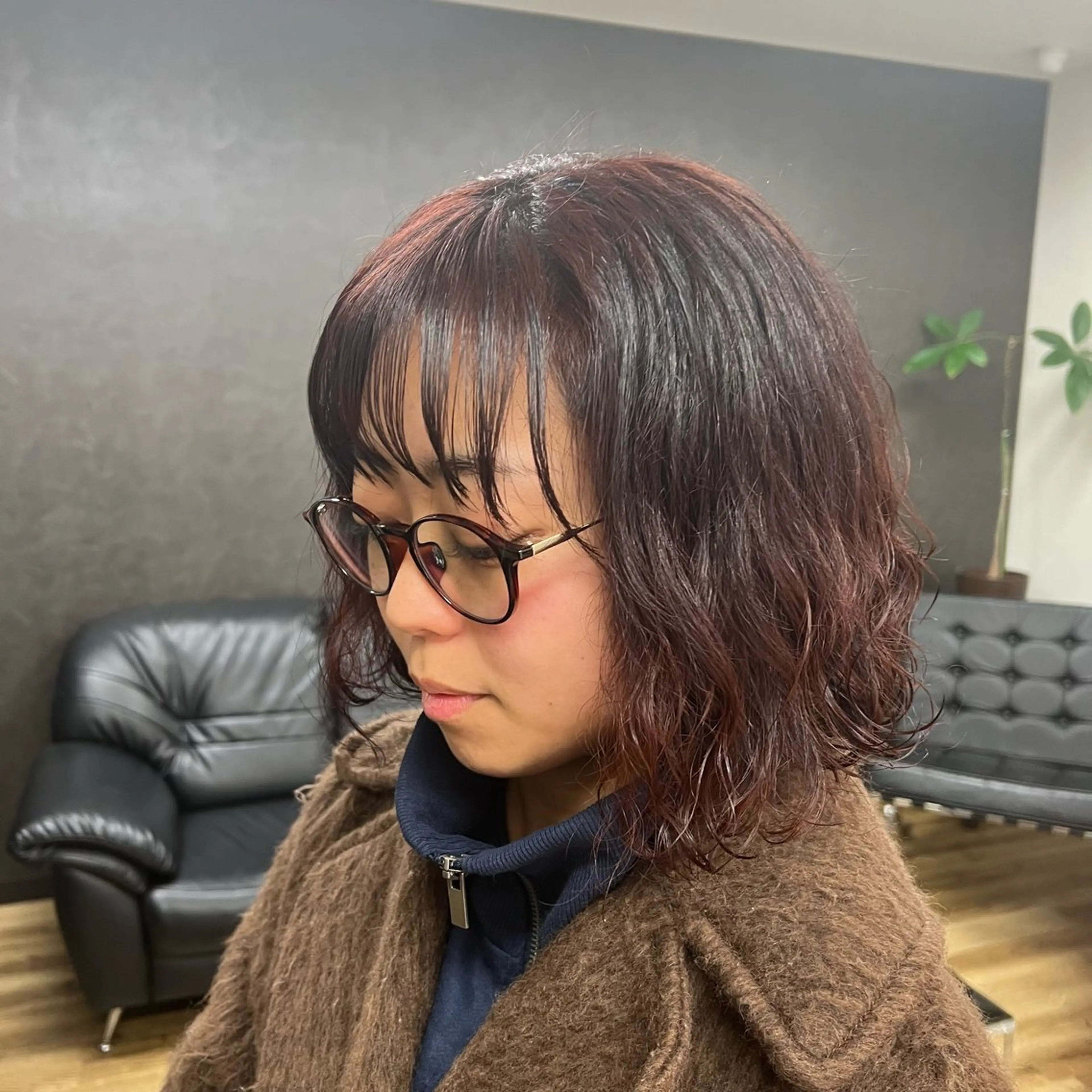 ミディアム ヘアカラー トリートメント ヘッドスパ ボブ/ストレート🎀 harukaのヘアスタイル