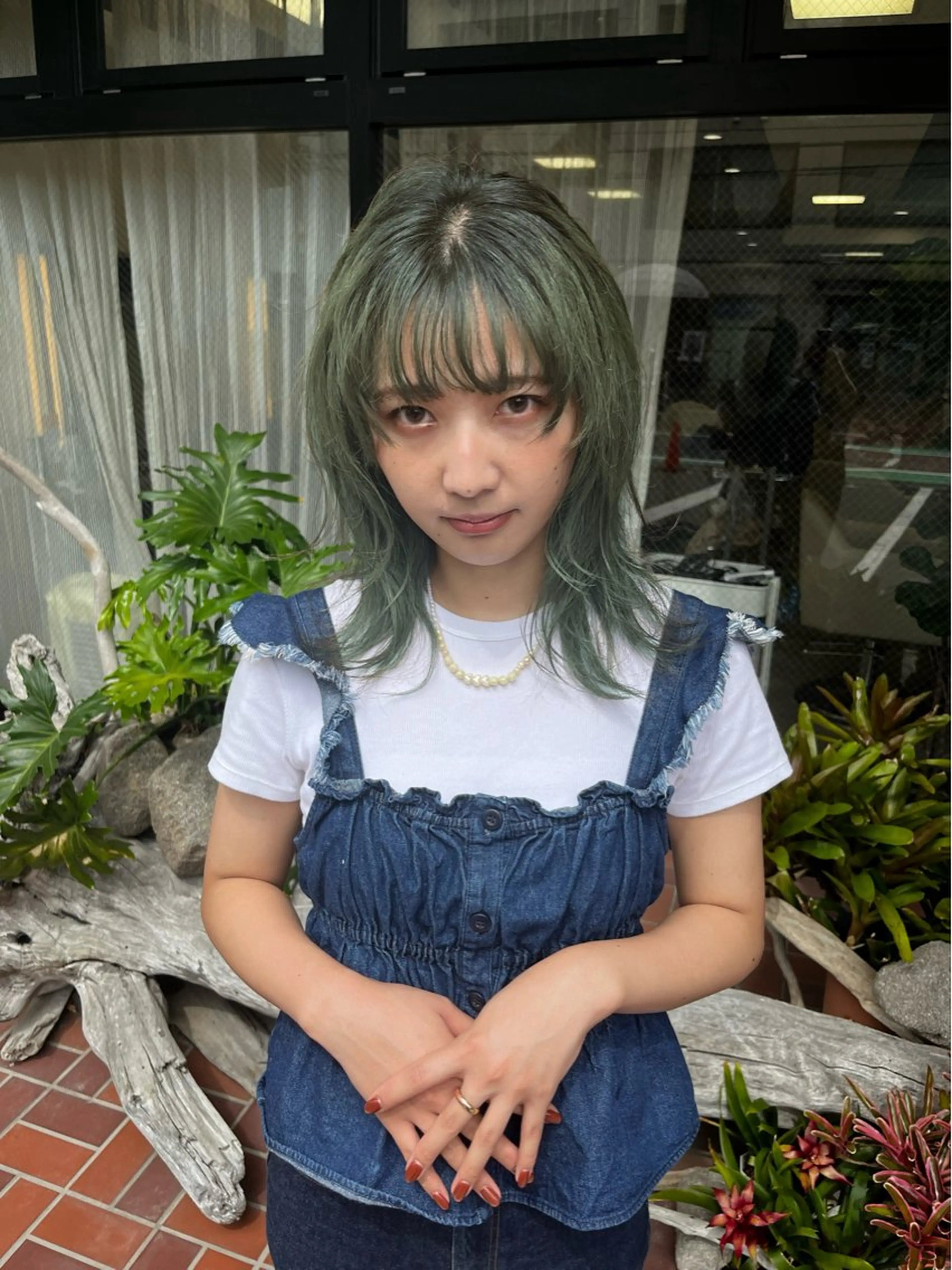 ミディアム カラー レイヤーカット カット ヘアカラー トリートメント フェイスレイヤー/ カラー/konoのヘアスタイル